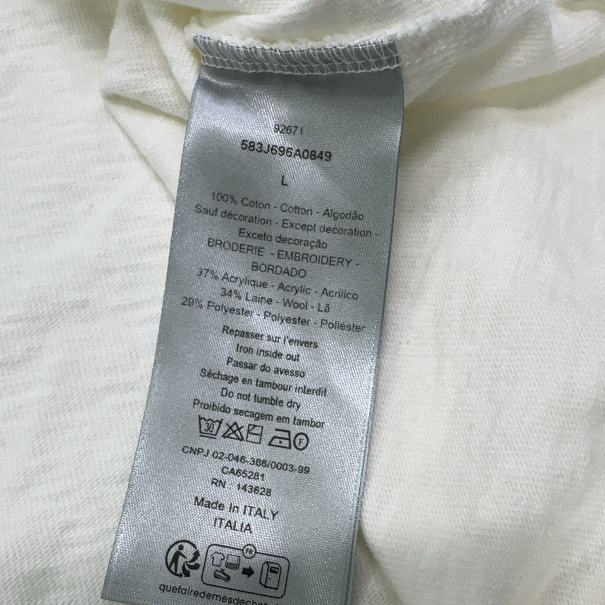 Dior Dior x Hylton Nel Embroidery Logo T-Shirt L Size US L / EU 52-54 / 3 - 5 Thumbnail