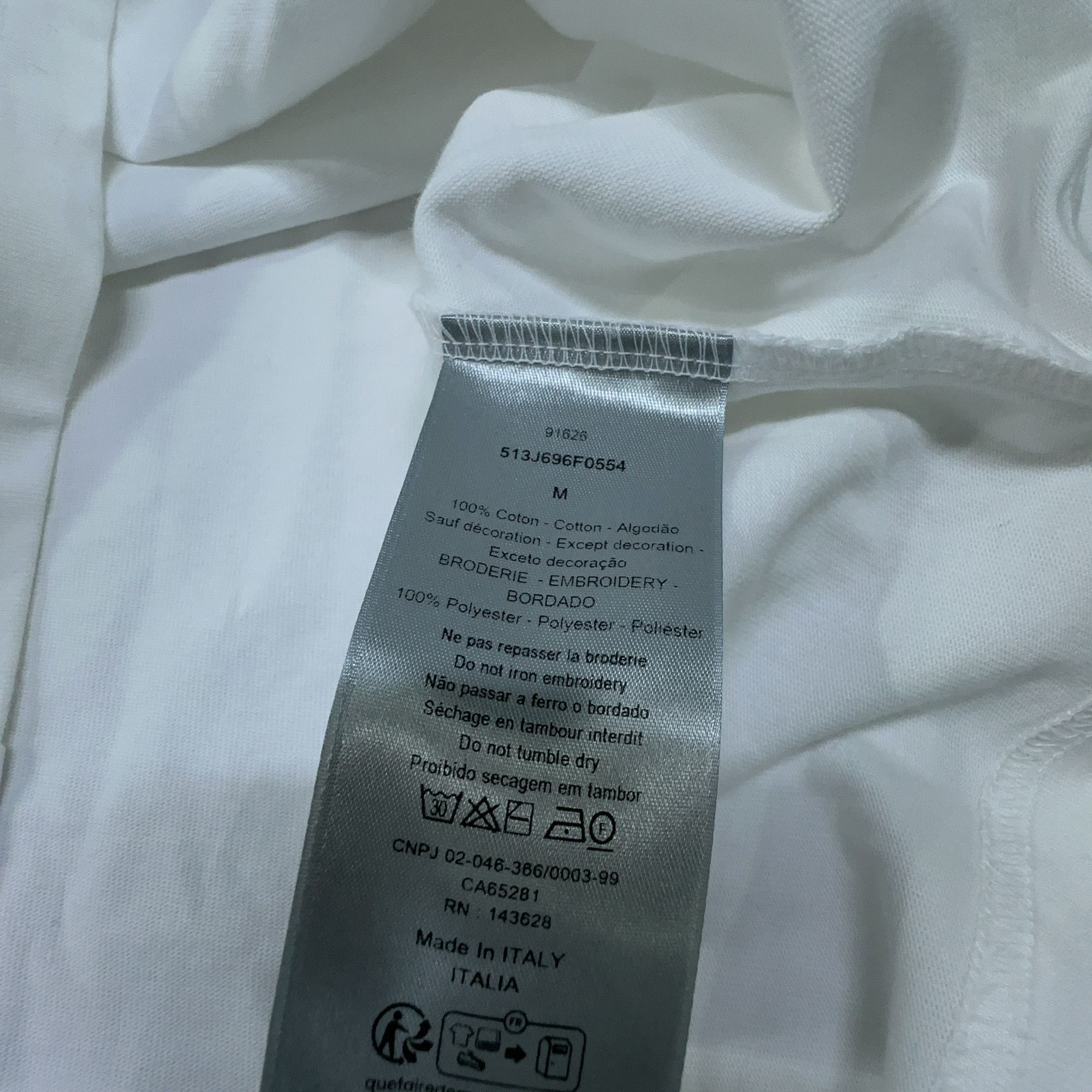 Dior Dior Embroidered Logo T-Shirt White Size M Size US M / EU 48-50 / 2 - 3 Thumbnail