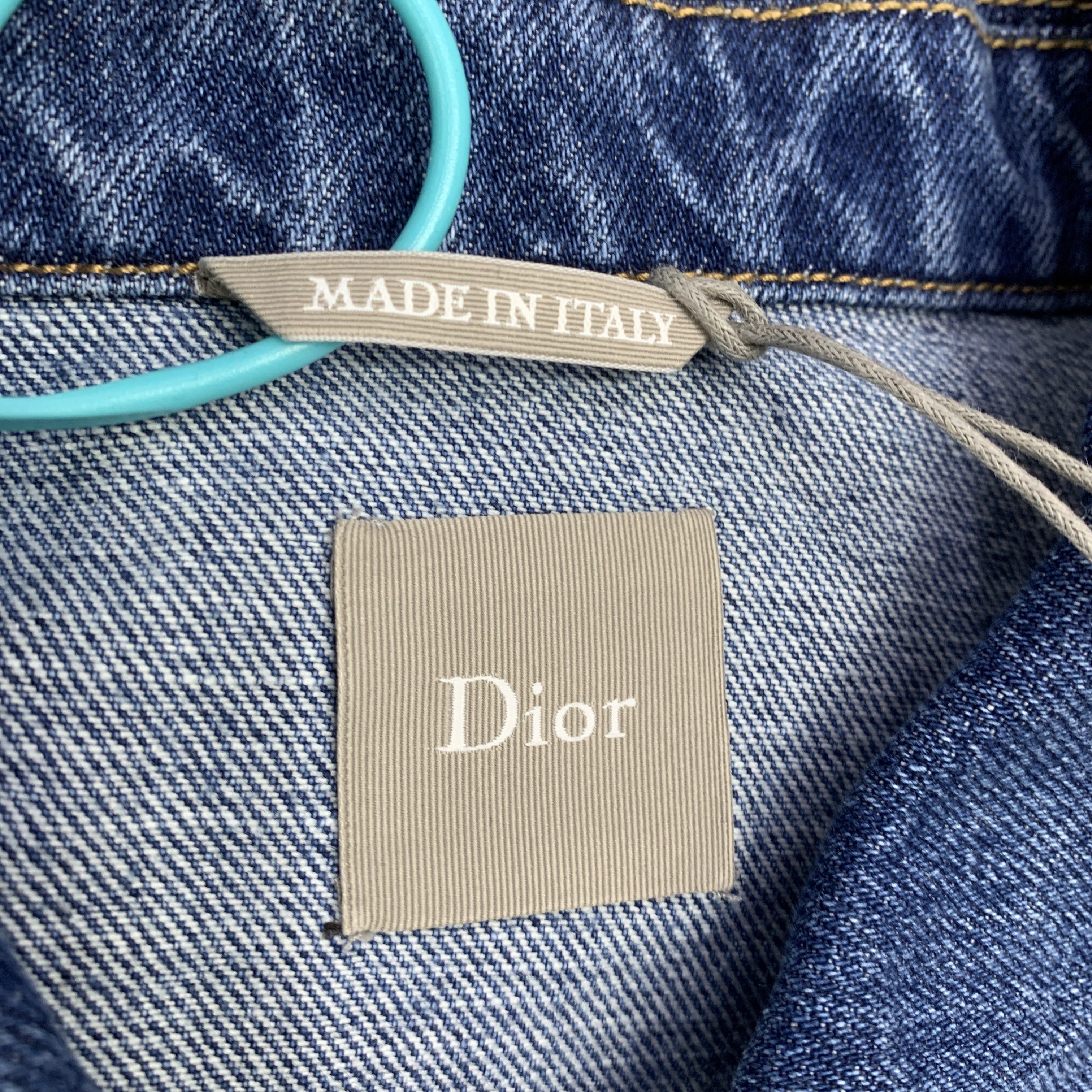Dior Dior Logo Embroidered Zip Denim Jacket 48 Size US M / EU 48-50 / 2 - 2 Thumbnail