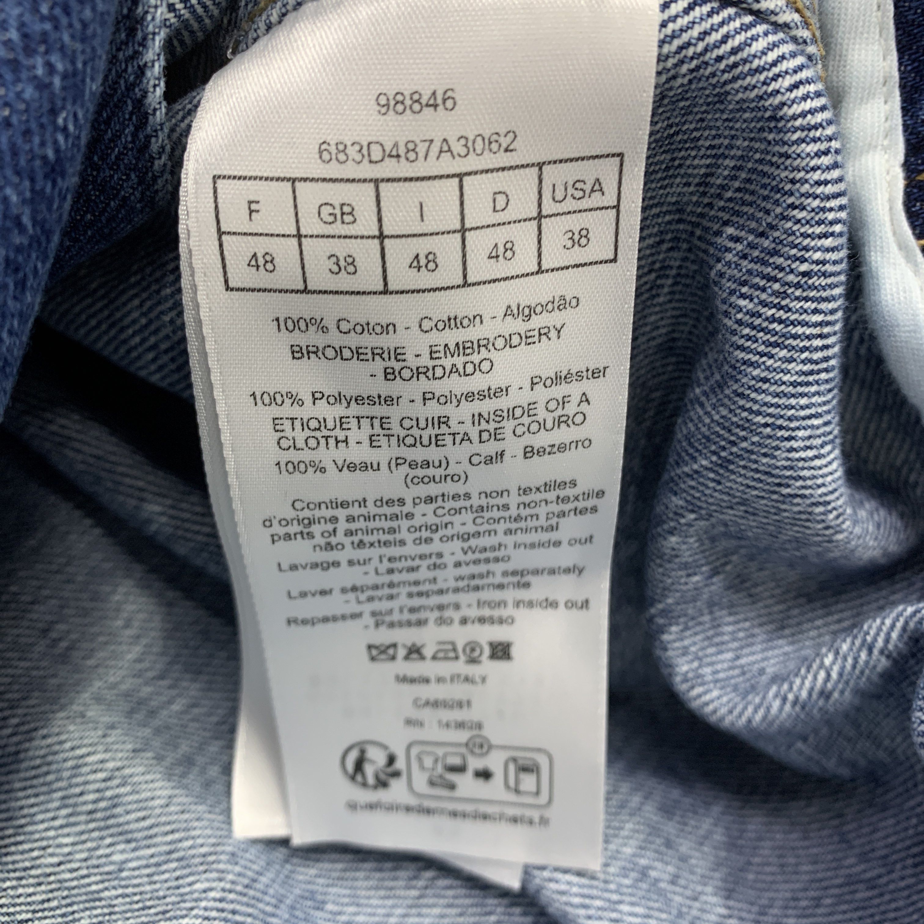 Dior Dior Logo Embroidered Zip Denim Jacket 48 Size US M / EU 48-50 / 2 - 3 Thumbnail