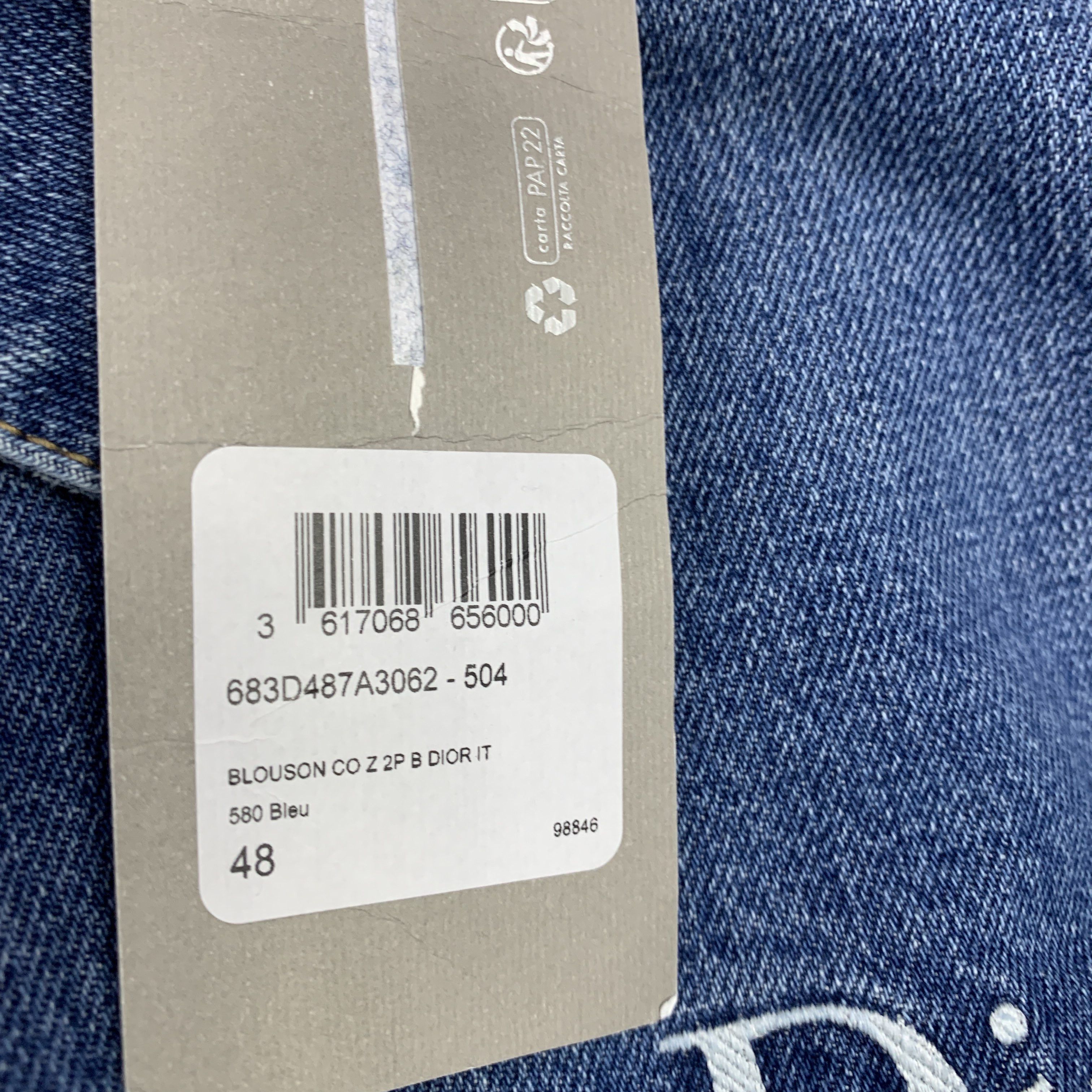 Dior Dior Logo Embroidered Zip Denim Jacket 48 Size US M / EU 48-50 / 2 - 4 Thumbnail