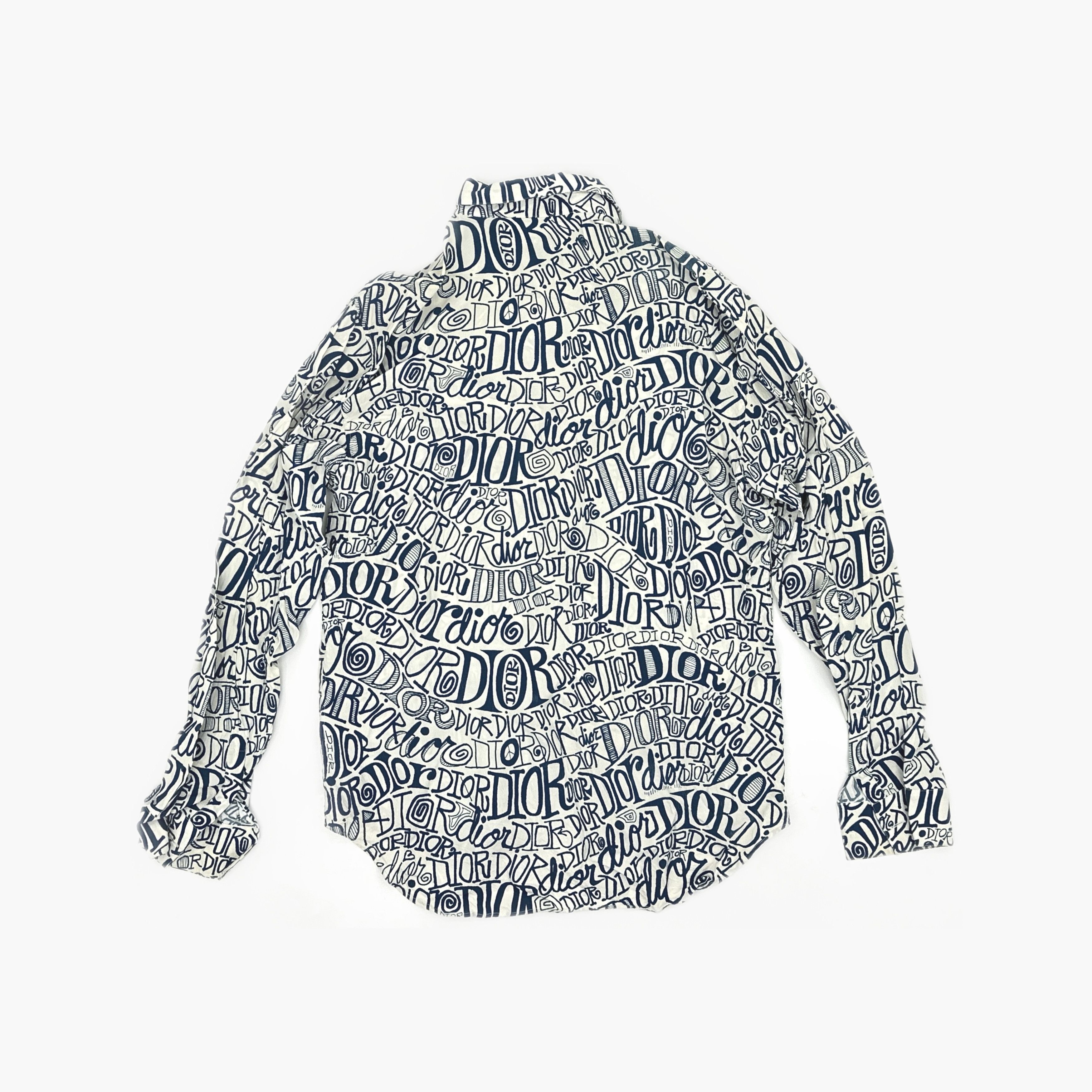 Dior Dior x Shawn Stussy All Over Logo Shirt 42 Size US XS / EU 42 / 0 - 2 Thumbnail