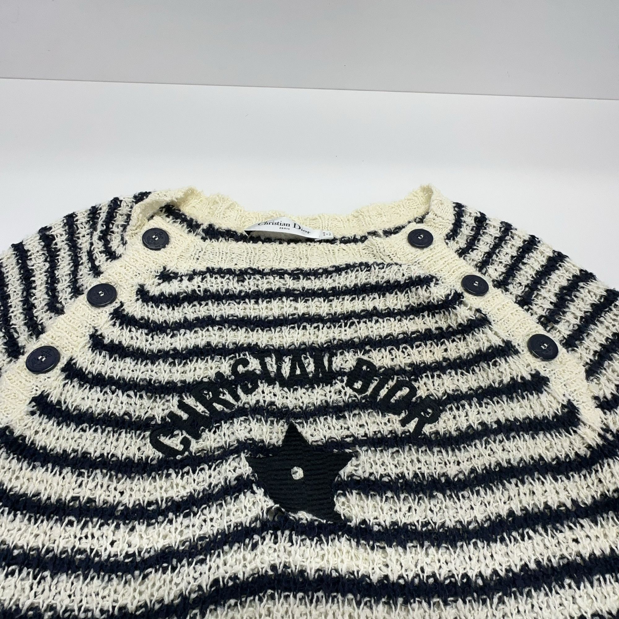 Dior Dior Striped Marinière Silk Blend Knit Top Size 40 Size M / US 6-8 / IT 42-44 - 7 Thumbnail