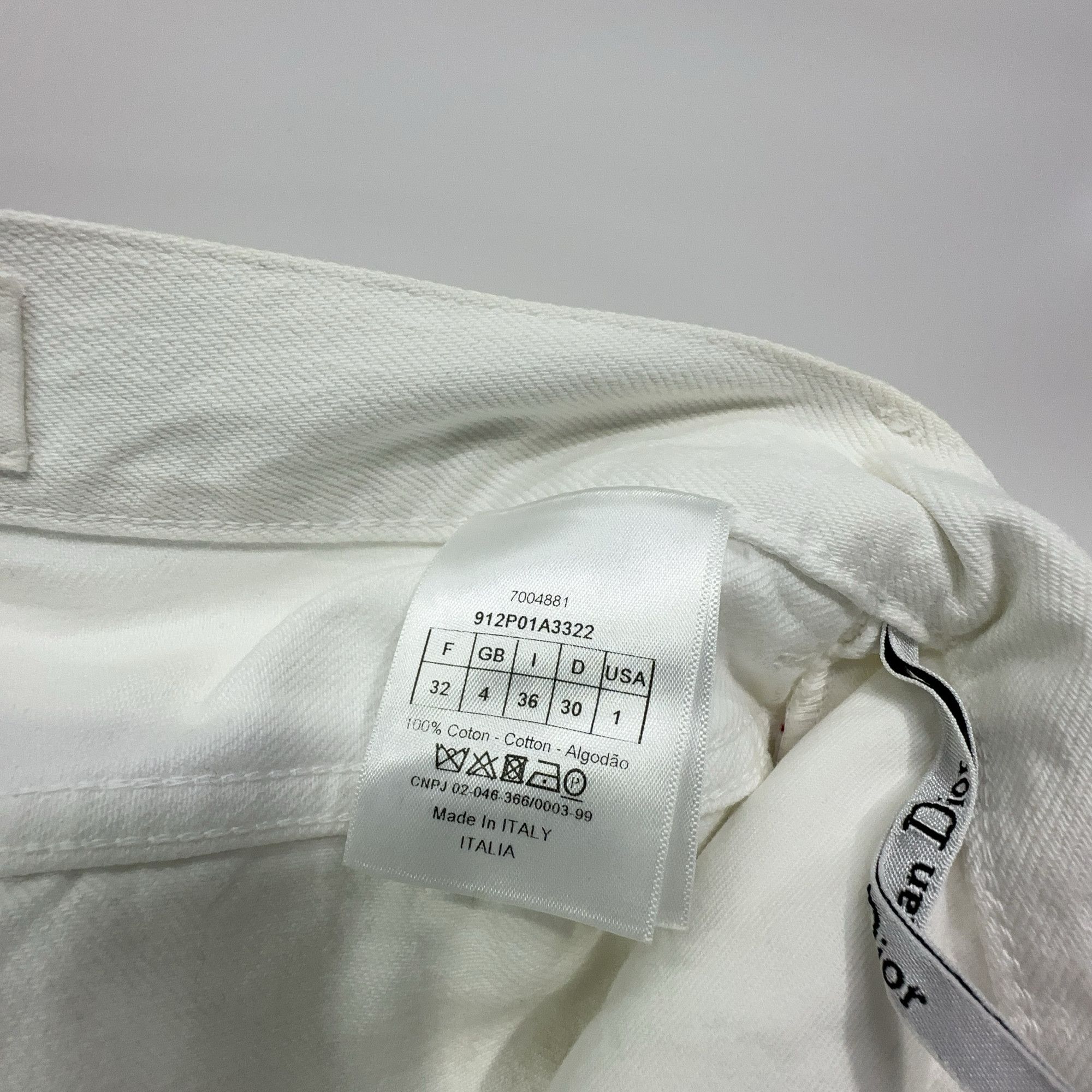 Dior Dior White Straight Leg Denim Jeans Size 32 Size 24" / US 00 / IT 34 - 3 Thumbnail