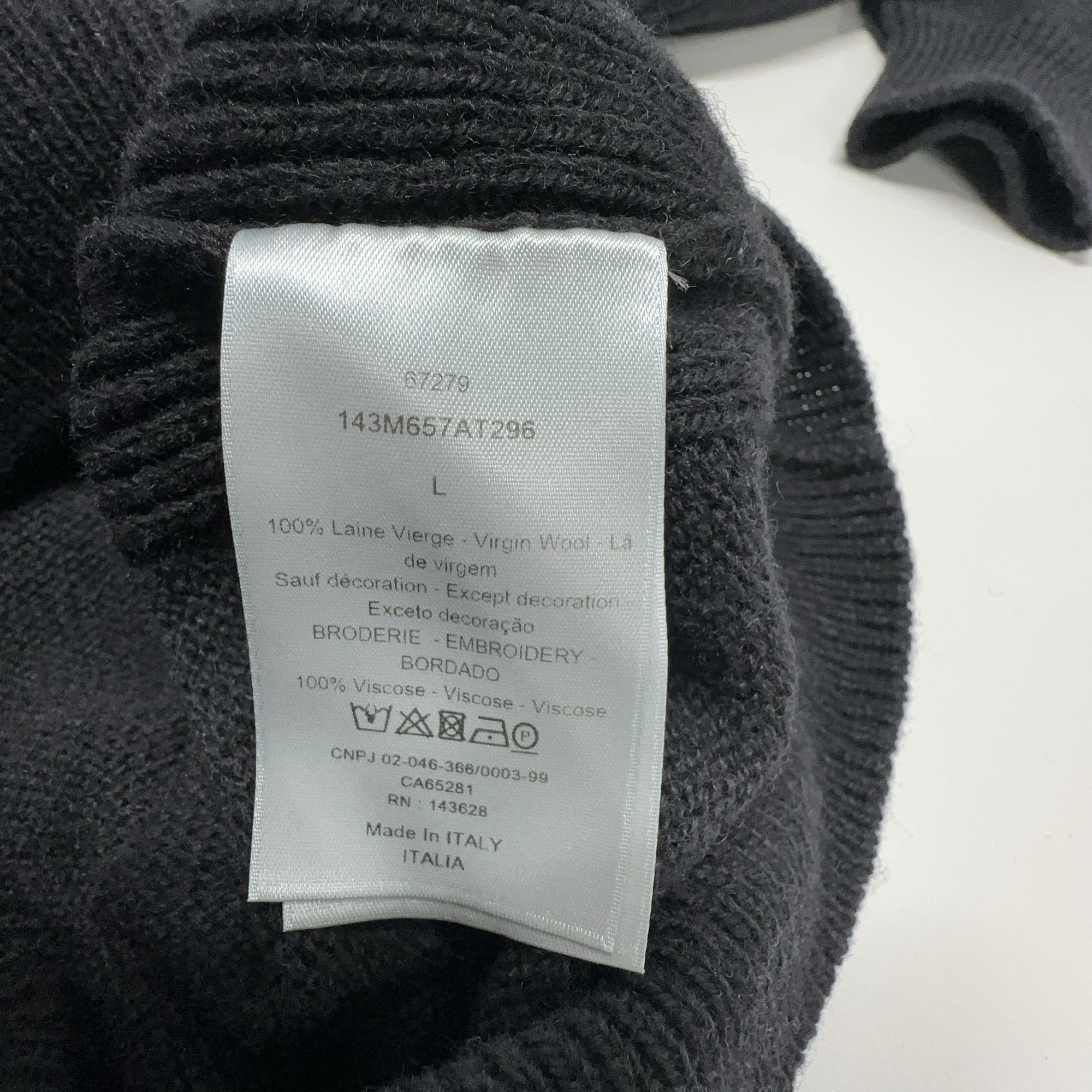 Dior Dior Logo Embroidery Virgin Wool Sweater Size L Size US L / EU 52-54 / 3 - 3 Thumbnail