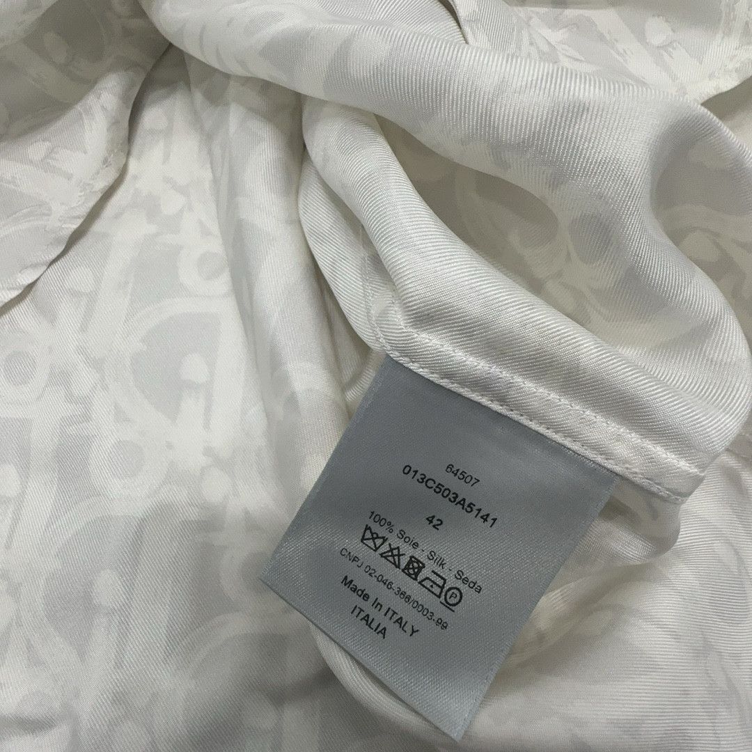 Dior Dior Oblique Monogram Silk Short Sleeve Shirt 42 Size US XS / EU 42 / 0 - 3 Thumbnail