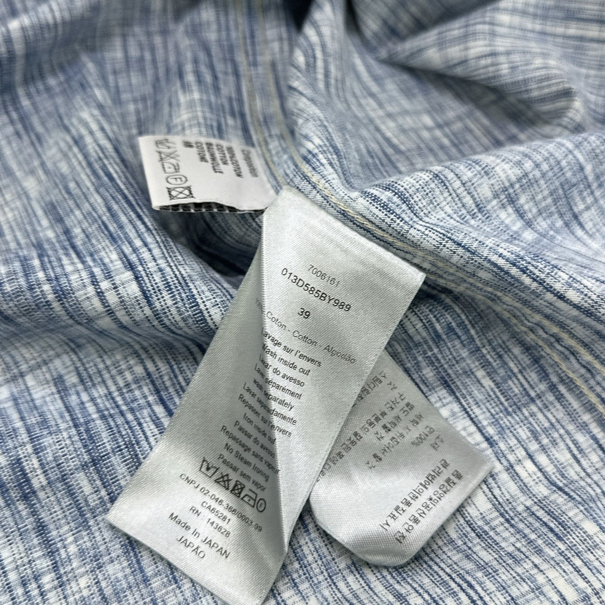 Dior Dior Oblique Kasuri Denim Shirt Size 39 Size US M / EU 48-50 / 2 - 4 Thumbnail