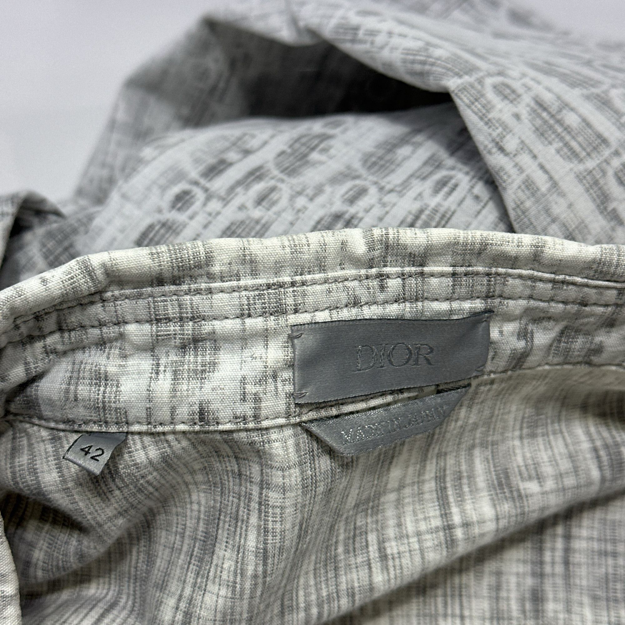 Dior Dior FW21 Oblique Monogram Distressed Shirt 42 Size US XS / EU 42 / 0 - 3 Thumbnail