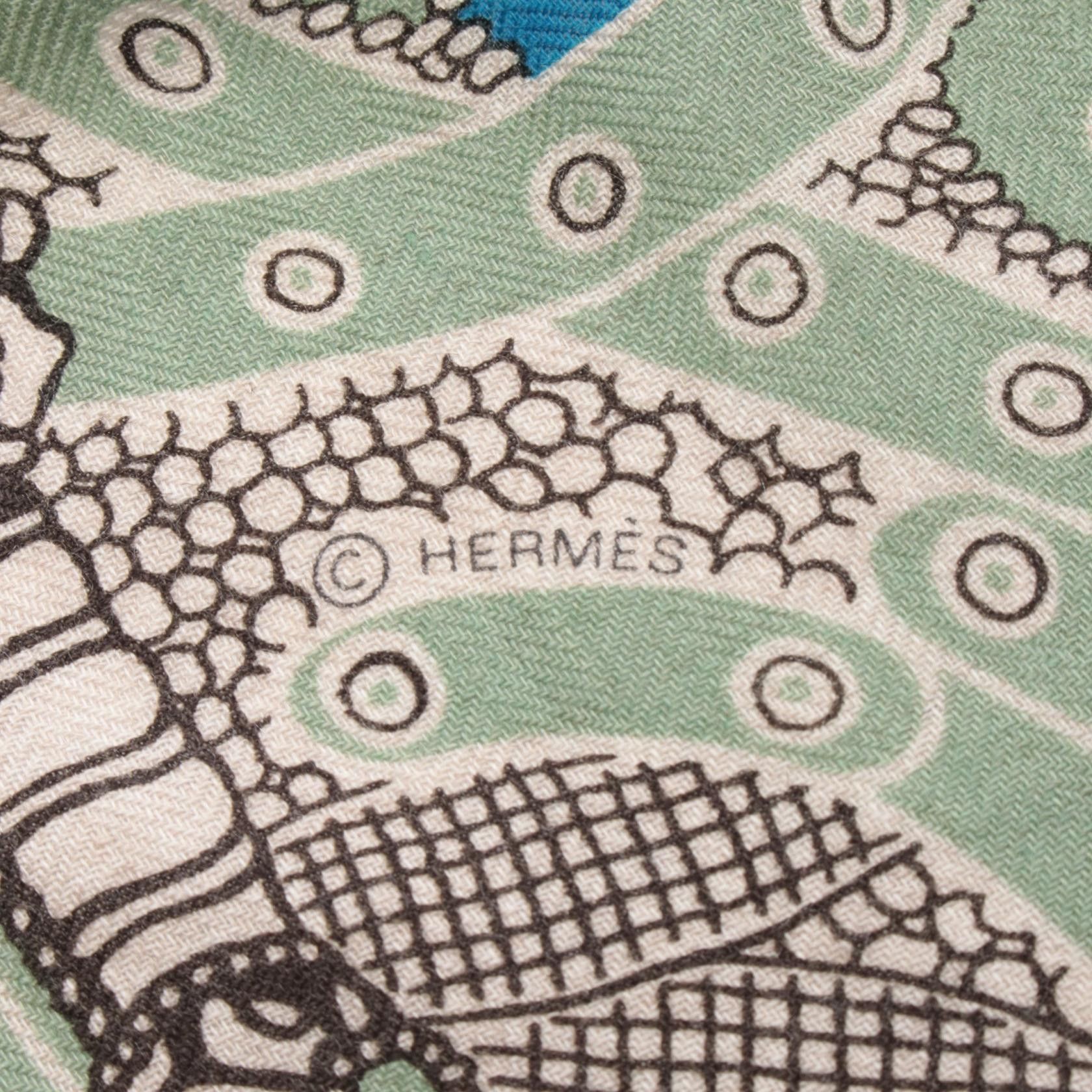 Hermes Hermes Hermes Carre Geant Carre140 SELLE DE DIGNITAIRE silk cashmere silk scarf Textile Scarf DUTY FREE for USA Size ONE SIZE - 4 Thumbnail