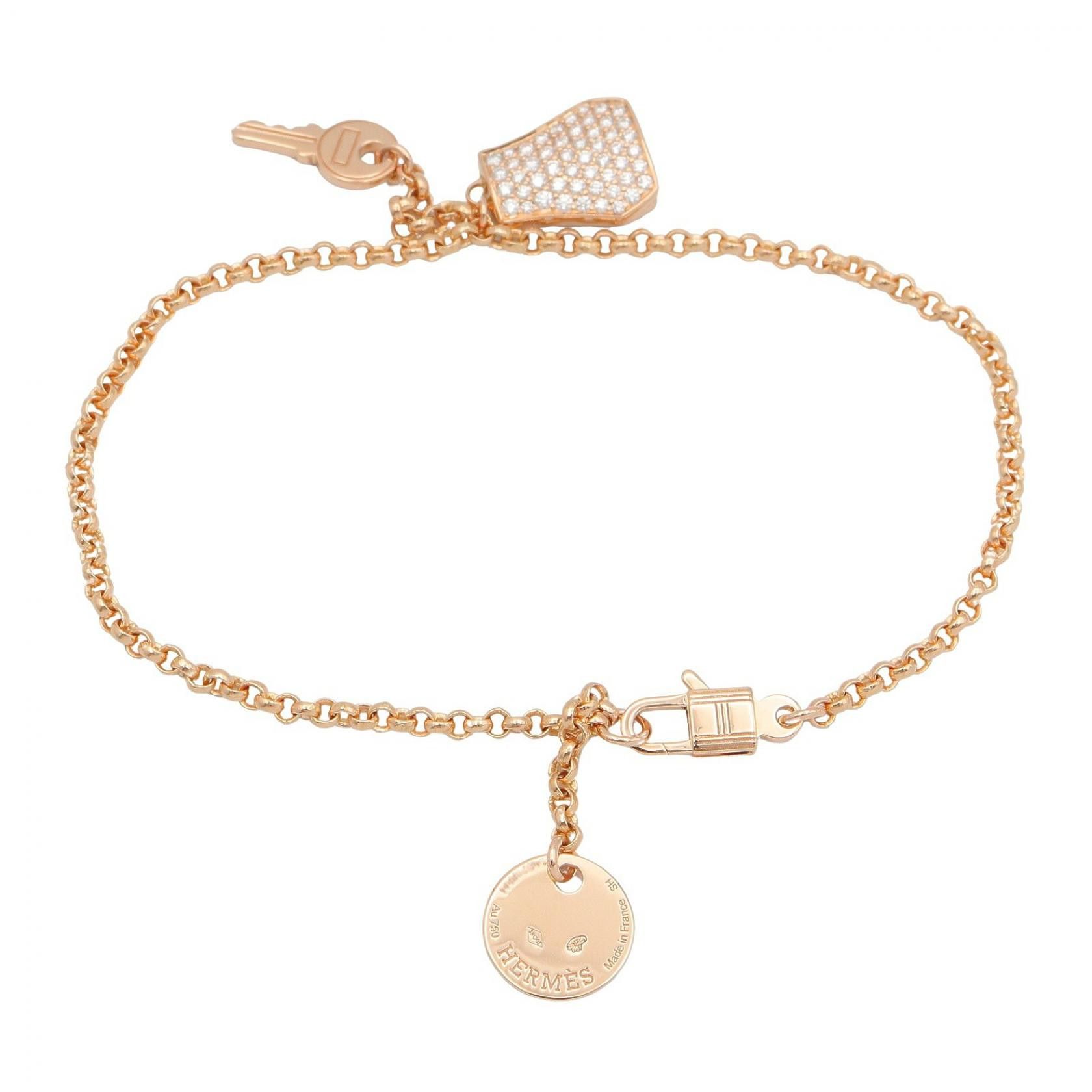Hermes Hermes Hermes Kelly Clochette Small Bracelet PM Au750 Diamond Bracelet Precious Metal Bracelet DUTY FREE for USA Size ONE SIZE - 2 Thumbnail