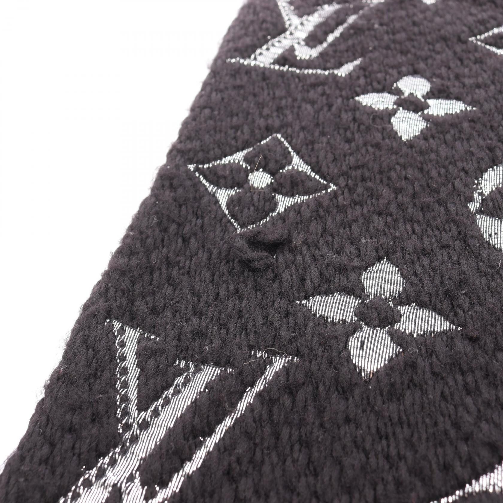 Louis Vuitton Louis Vuitton Louis Vuitton Echarpe Logomania Shine Wool Silk Scarf Textile Scarf M75833 DUTY FREE for USA Size ONE SIZE - 8 Thumbnail