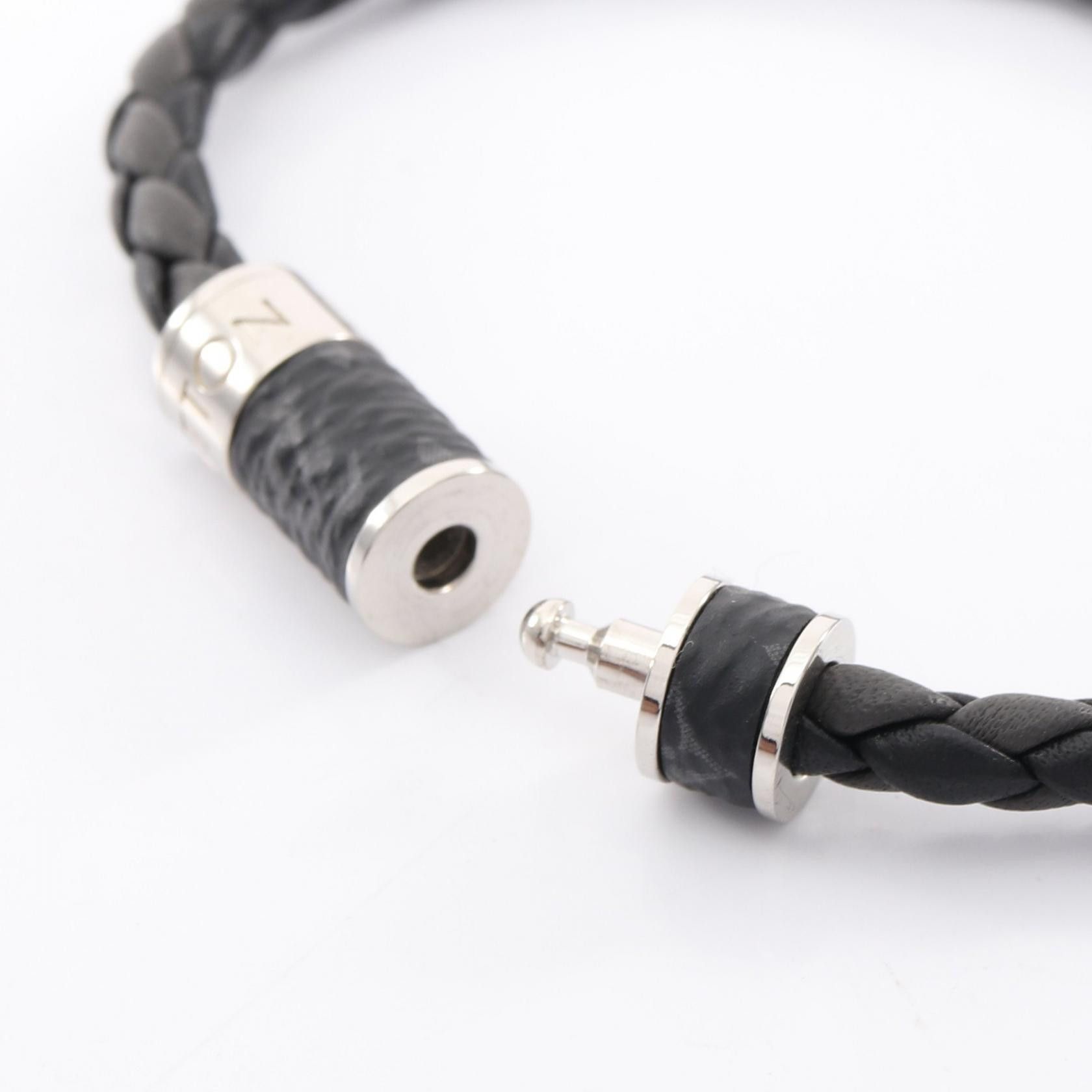 Louis Vuitton Louis Vuitton Louis Vuitton Bracele Braid It Monogram Eclipse Stainless Steel PVC Bracelet Textile Bracelet M6588D DUTY FREE for USA Size ONE SIZE - 3 Thumbnail
