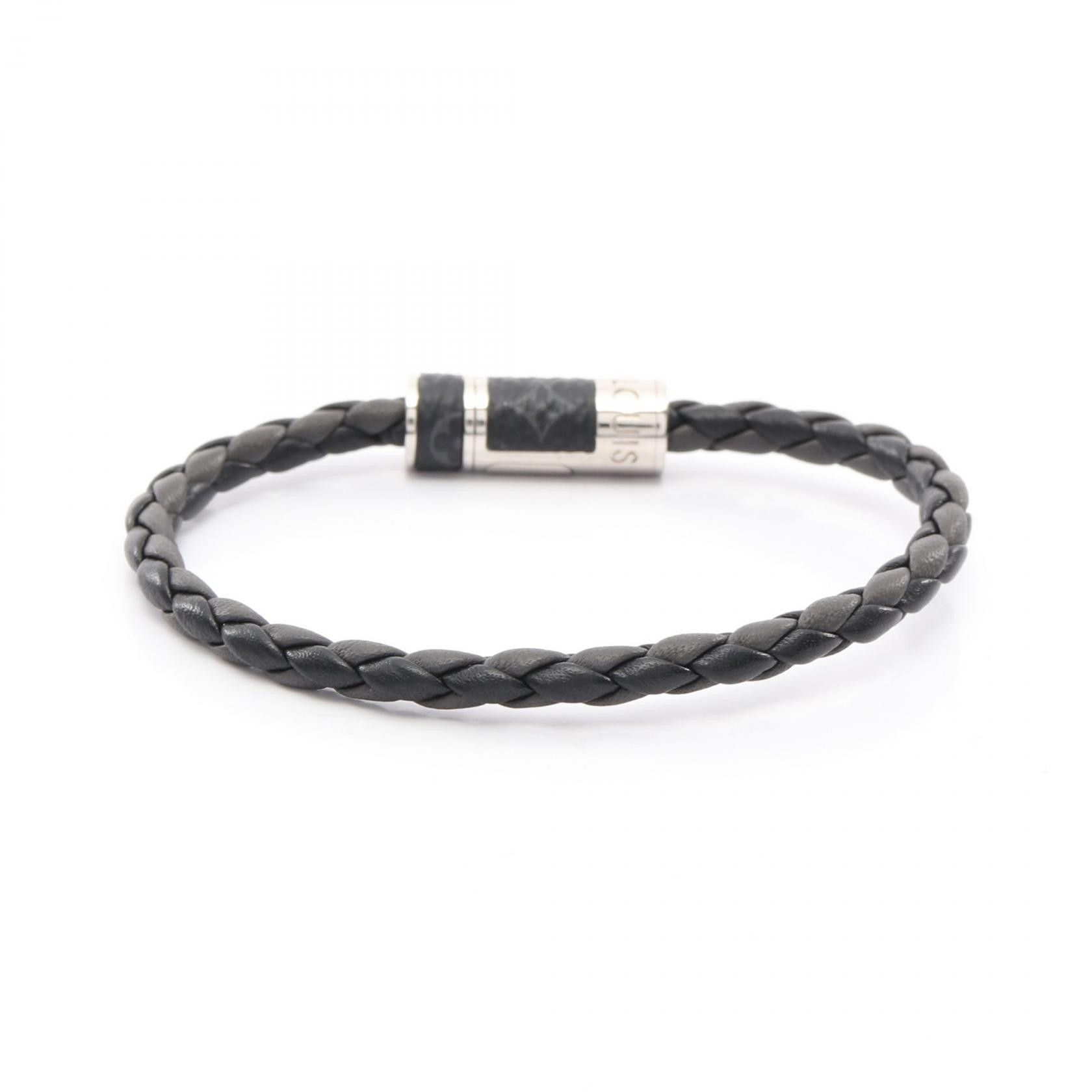 Louis Vuitton Louis Vuitton Louis Vuitton Bracele Braid It Monogram Eclipse Stainless Steel PVC Bracelet Textile Bracelet M6588D DUTY FREE for USA Size ONE SIZE - 2 Thumbnail