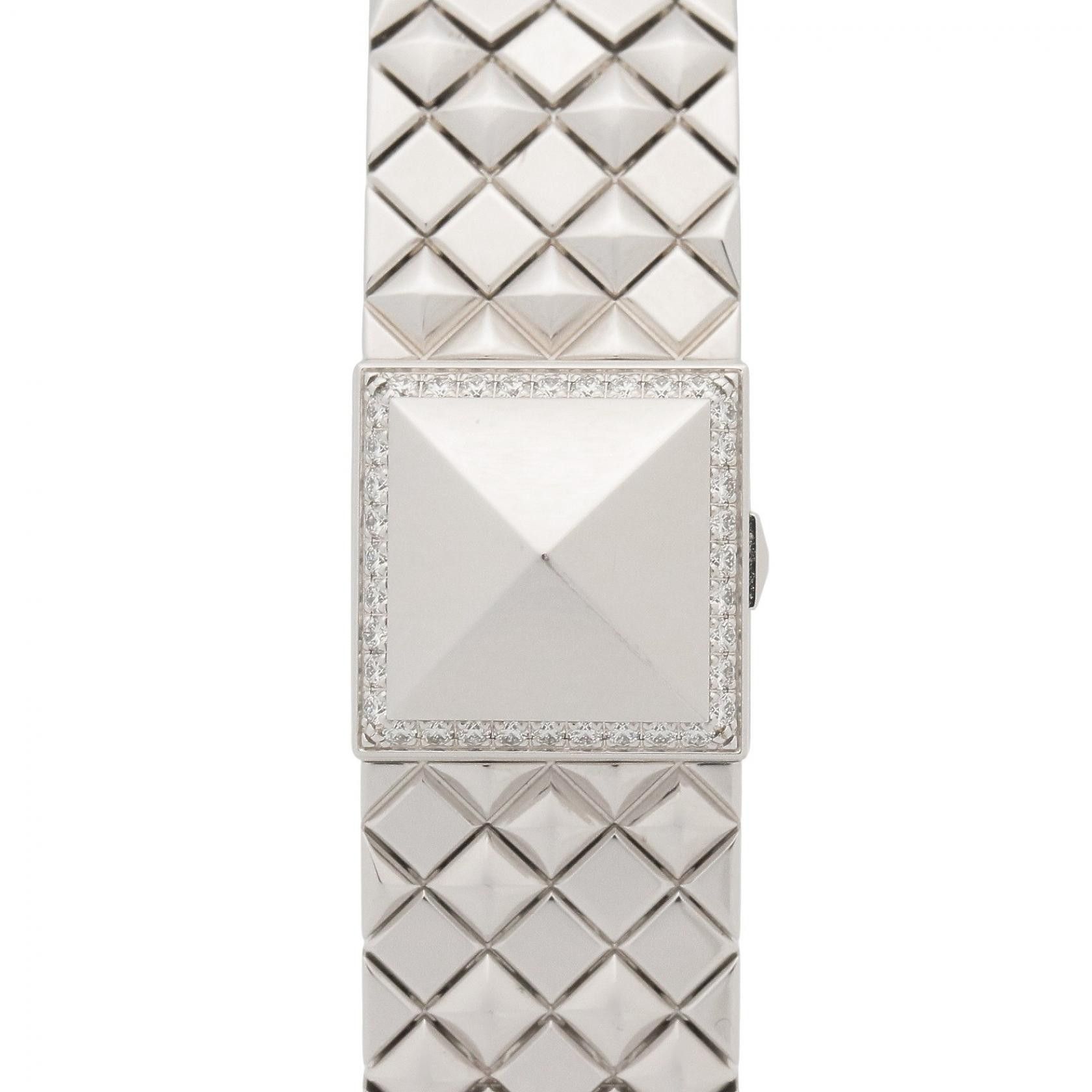 Hermes Hermes Hermes Medor Mini Au750 White Gold Diamond Watch Precious Metal Quartz ME7.192 DUTY FREE for USA Size ONE SIZE - 2 Thumbnail