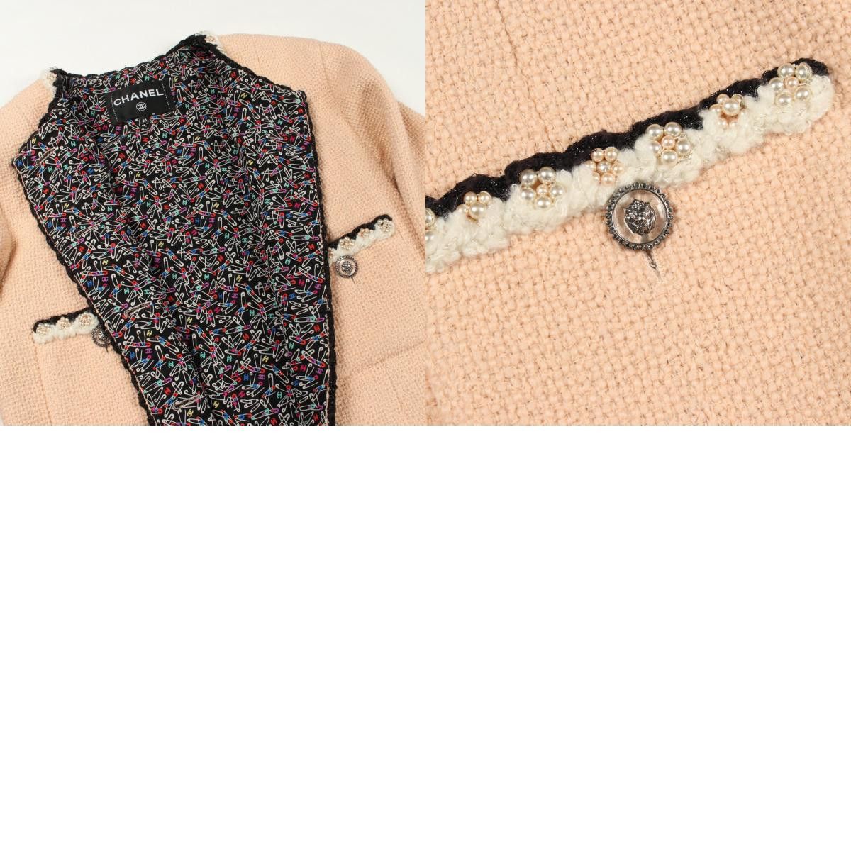 Chanel Chanel Chanel Wool Collarless Jacket Textile Outerwear P77700V69436 DUTY FREE for USA Size ONE SIZE - 10 Thumbnail