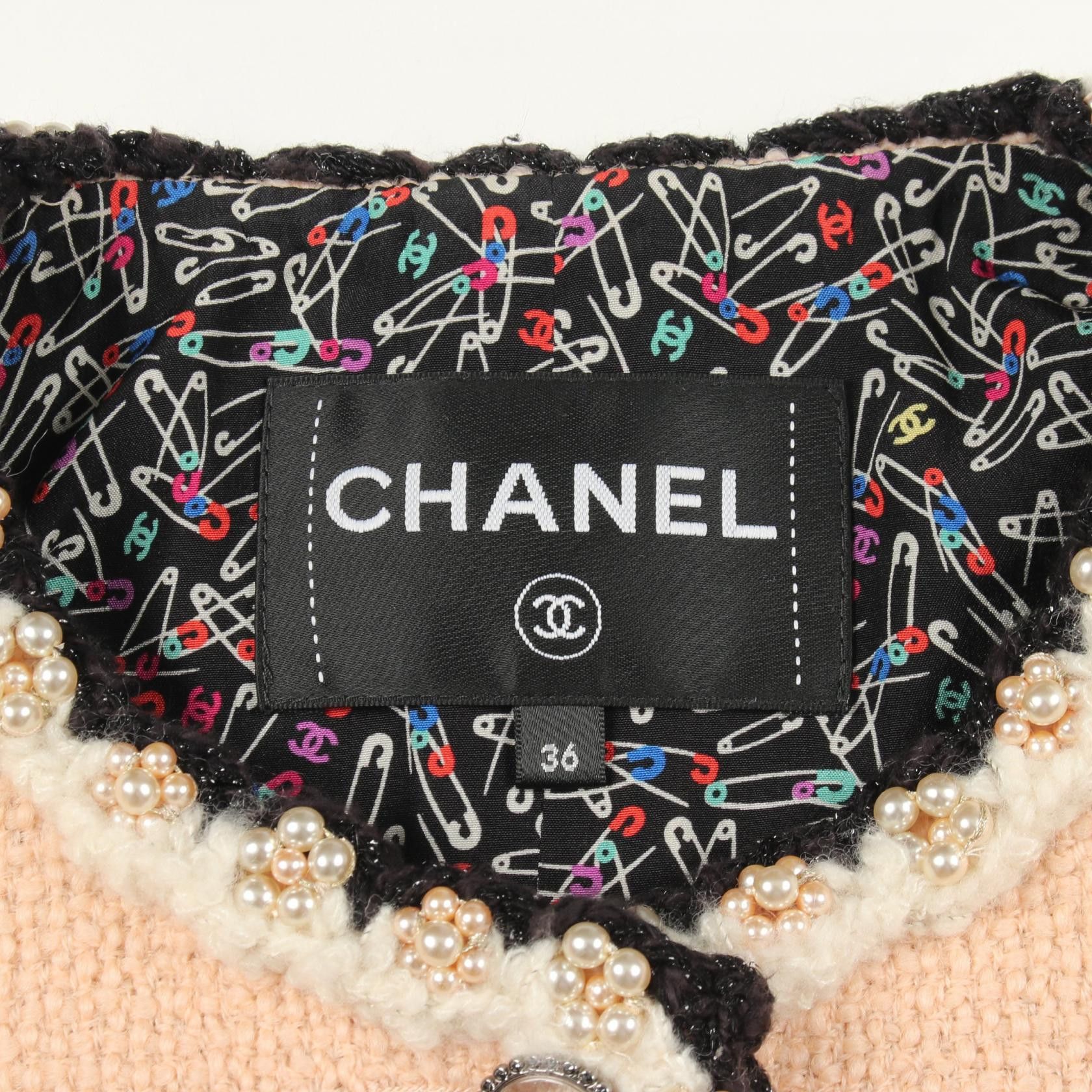 Chanel Chanel Chanel Wool Collarless Jacket Textile Outerwear P77700V69436 DUTY FREE for USA Size ONE SIZE - 3 Thumbnail