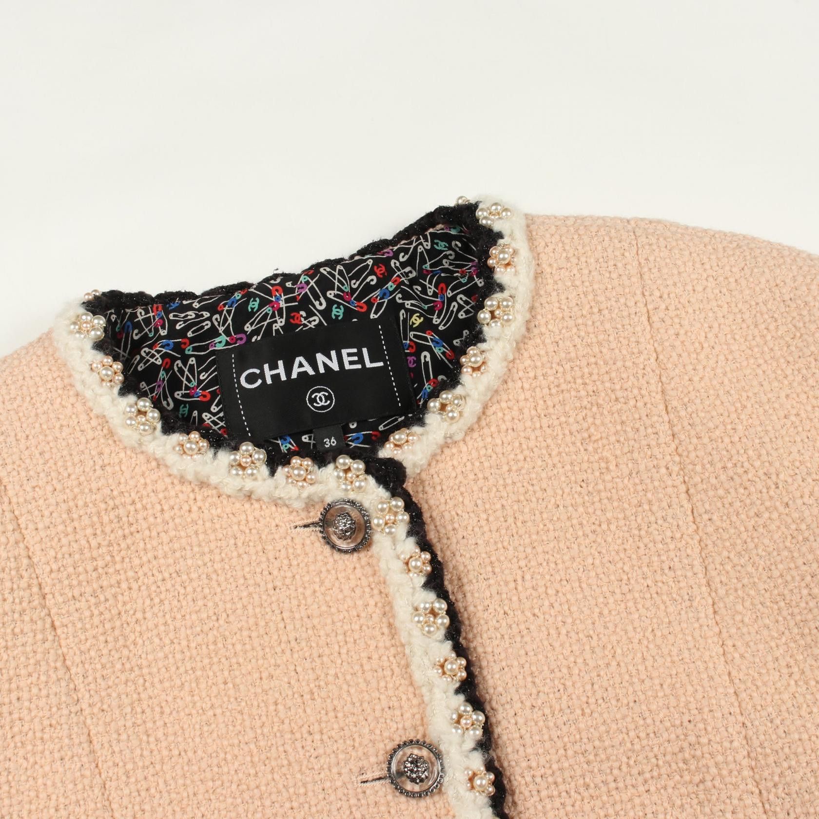 Chanel Chanel Chanel Wool Collarless Jacket Textile Outerwear P77700V69436 DUTY FREE for USA Size ONE SIZE - 9 Thumbnail