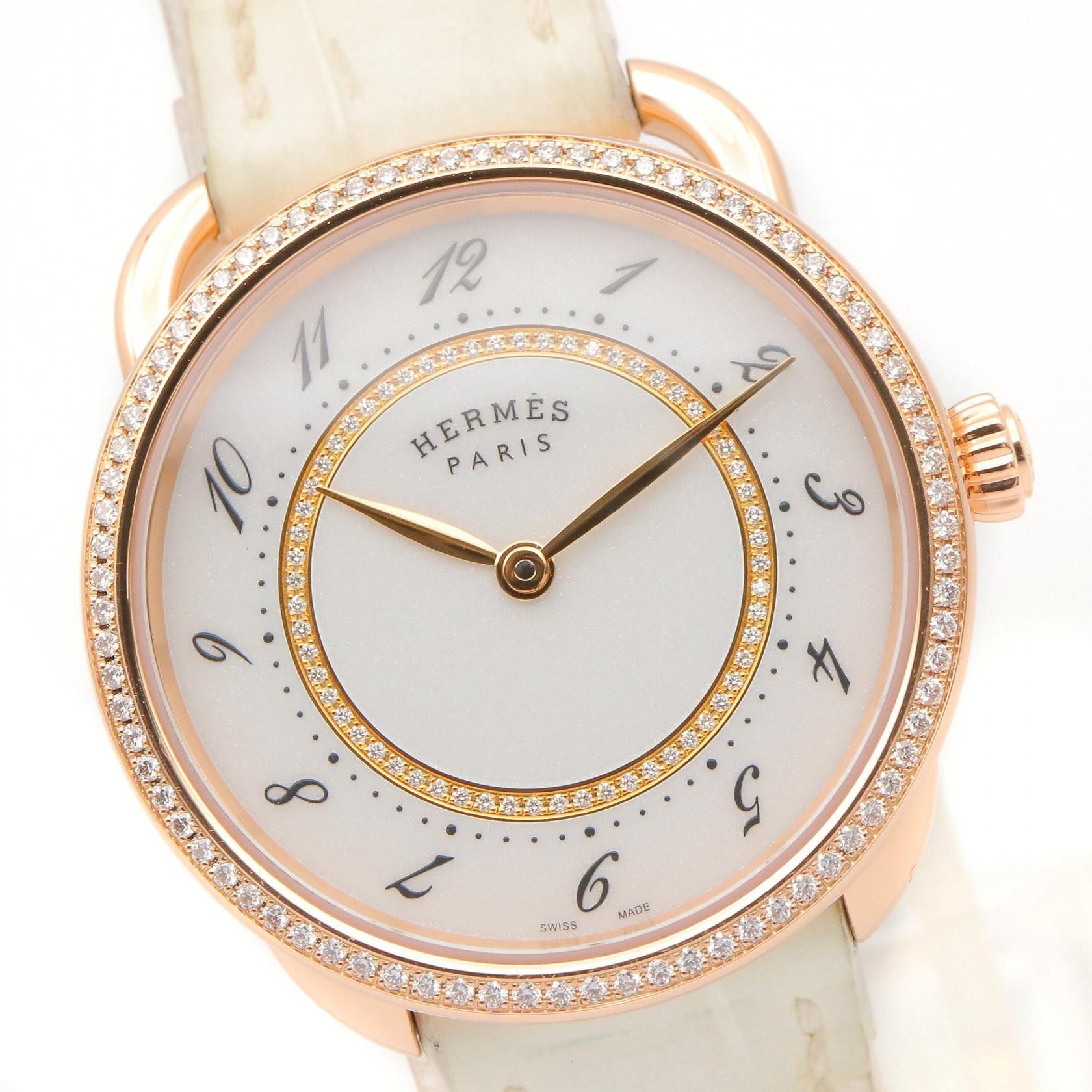 Hermes Hermes Hermes Arceau Au750 Diamond Watch Precious Metal Quartz AR13.471 DUTY FREE for USA Size ONE SIZE - 3 Thumbnail