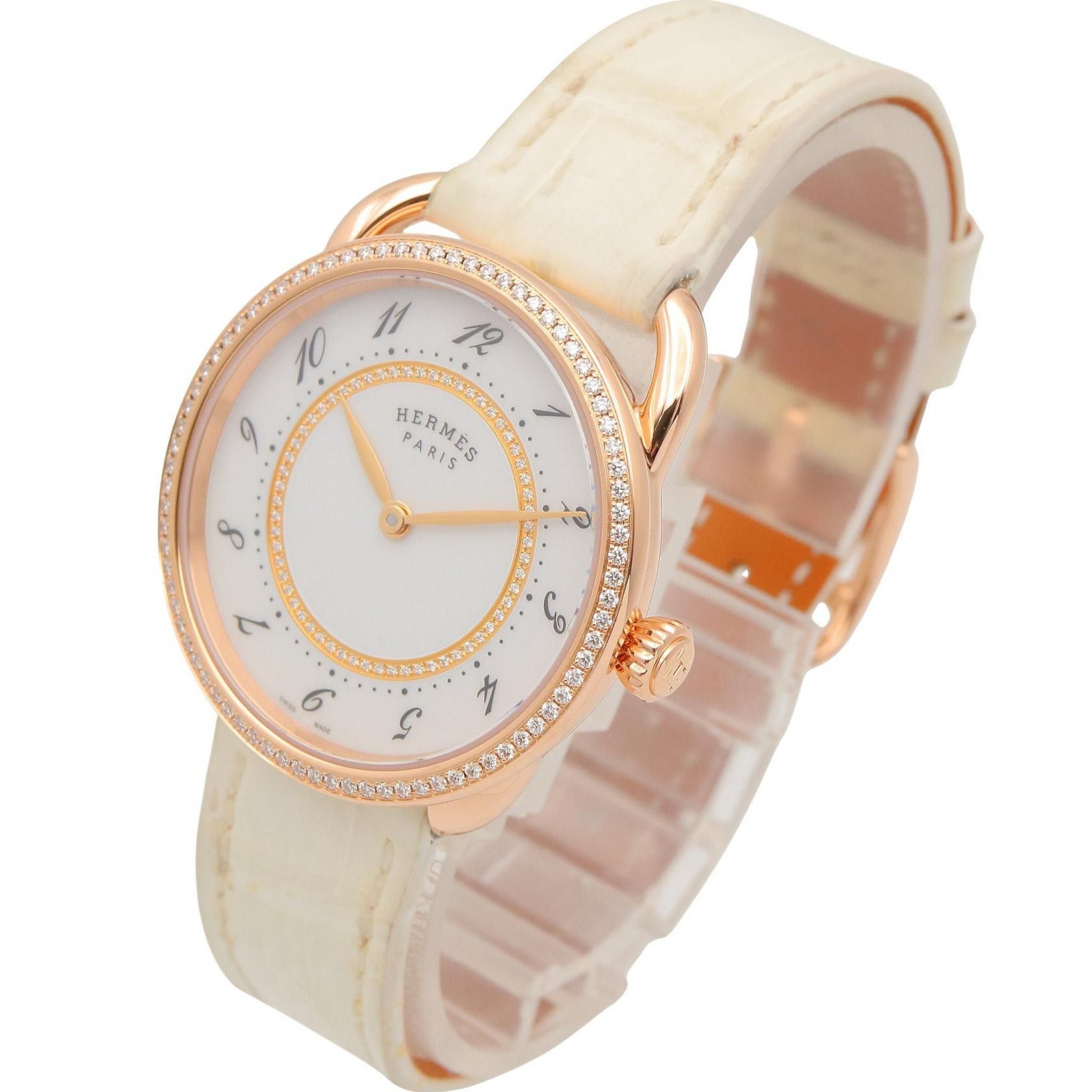Hermes Hermes Hermes Arceau Au750 Diamond Watch Precious Metal Quartz AR13.471 DUTY FREE for USA Size ONE SIZE - 2 Thumbnail