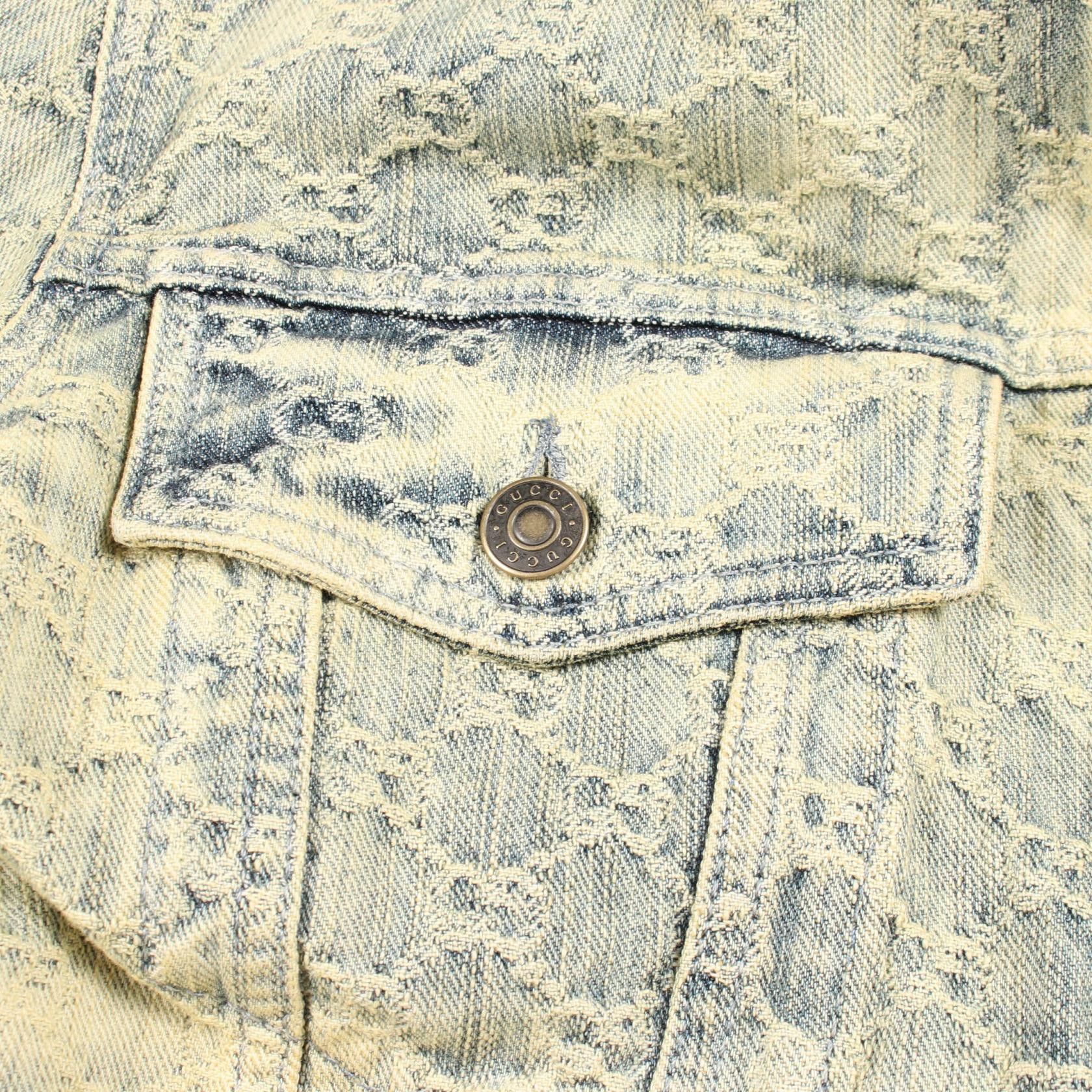 Gucci Gucci Gucci GG Jacquard Cotton Denim Jacket Textile Outerwear DUTY FREE for USA Size ONE SIZE - 9 Thumbnail