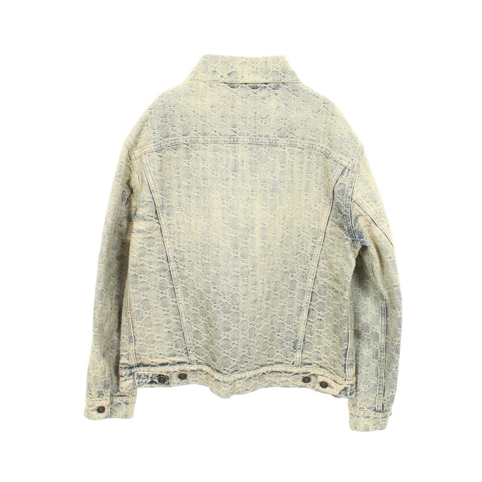 Gucci Gucci Gucci GG Jacquard Cotton Denim Jacket Textile Outerwear DUTY FREE for USA Size ONE SIZE - 2 Thumbnail