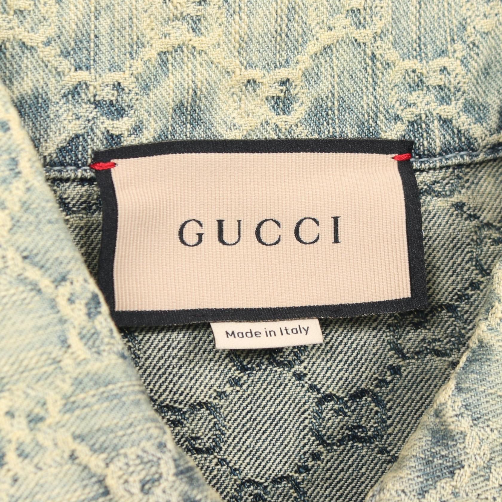 Gucci Gucci Gucci GG Jacquard Cotton Denim Jacket Textile Outerwear DUTY FREE for USA Size ONE SIZE - 3 Thumbnail