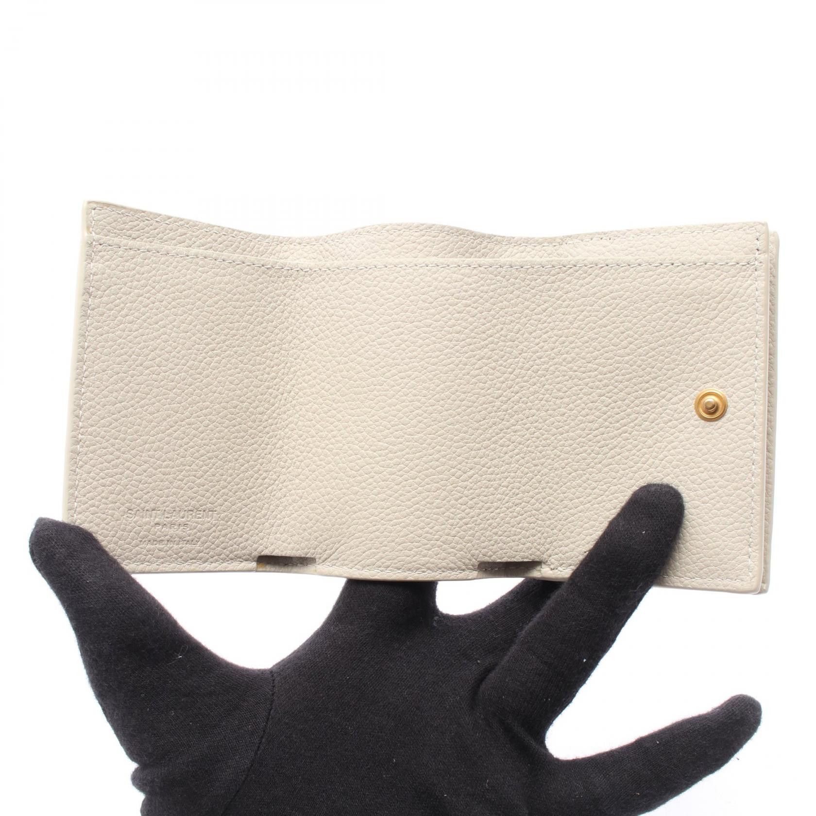 Yves Saint Laurent Yves Saint Laurent Saint Laurent Paris Leather Trifold Wallet Leather Short Wallet DUTY FREE for USA Size ONE SIZE - 3 Thumbnail