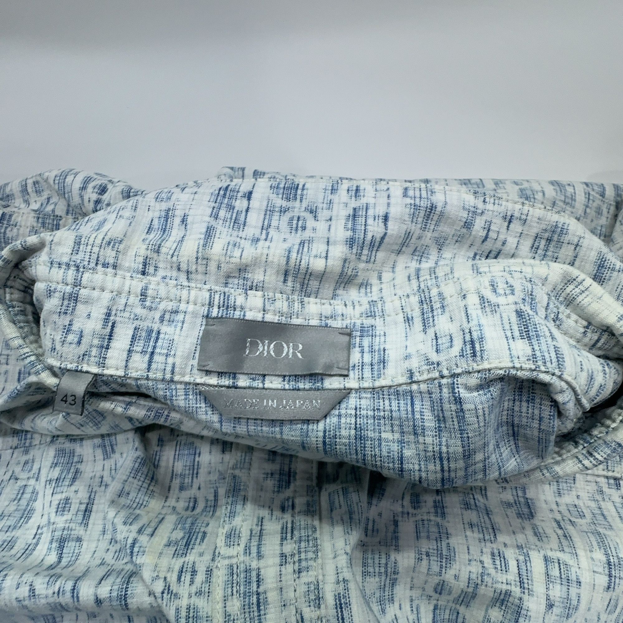 Dior Dior Oblique Pattern Denim Shirt 43 Size US L / EU 52-54 / 3 - 5 Thumbnail