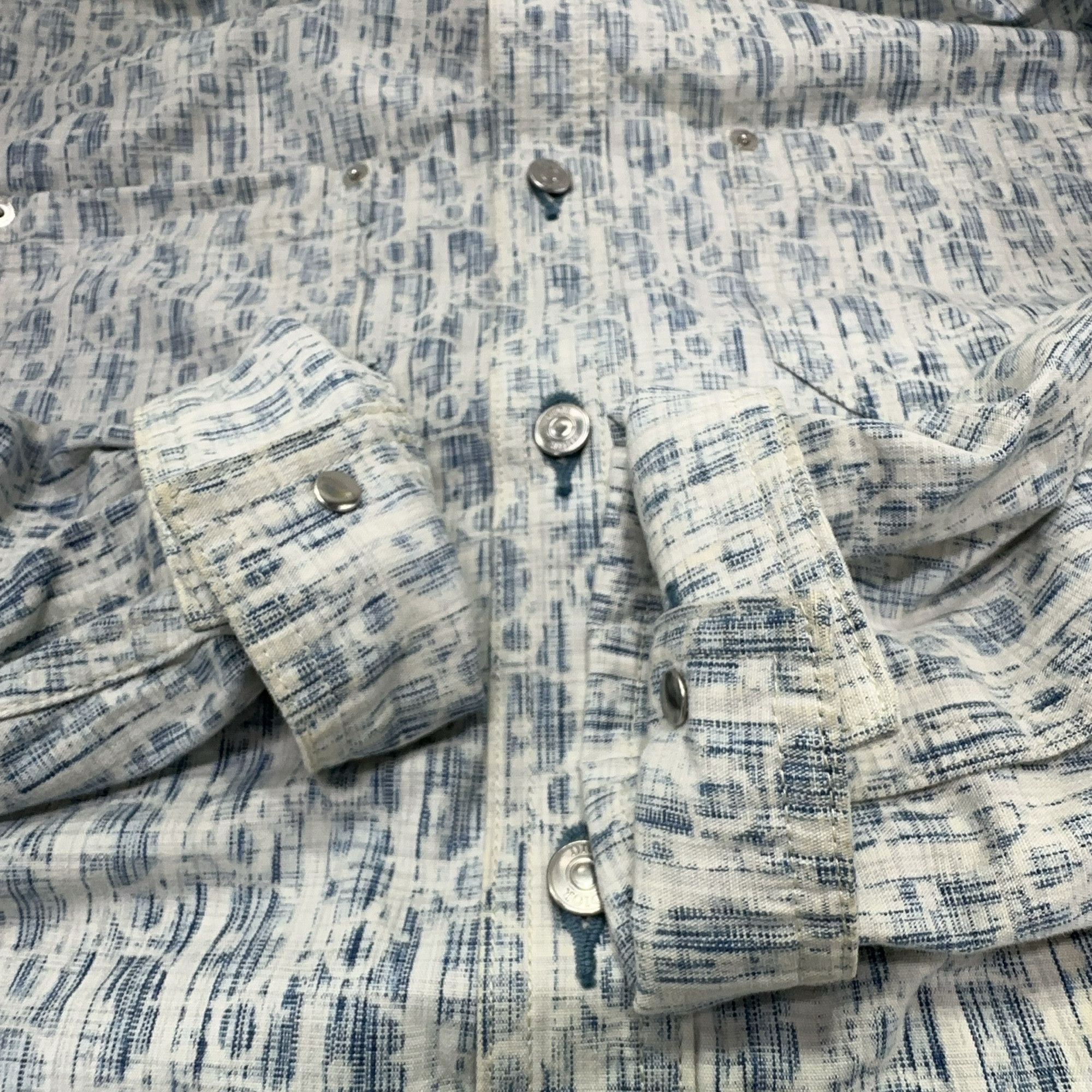 Dior Dior Oblique Pattern Denim Shirt 43 Size US L / EU 52-54 / 3 - 7 Thumbnail