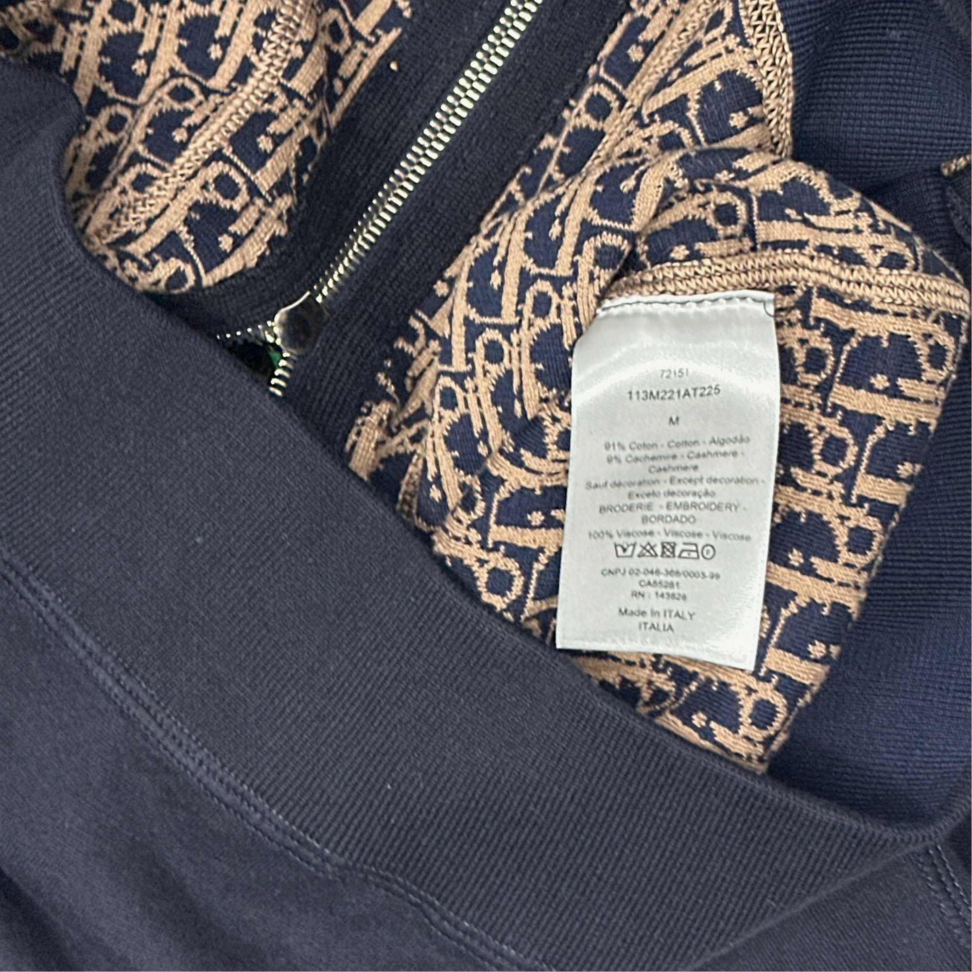 Dior Dior Oblique Lining Zip Hoodie M Size US M / EU 48-50 / 2 - 3 Thumbnail