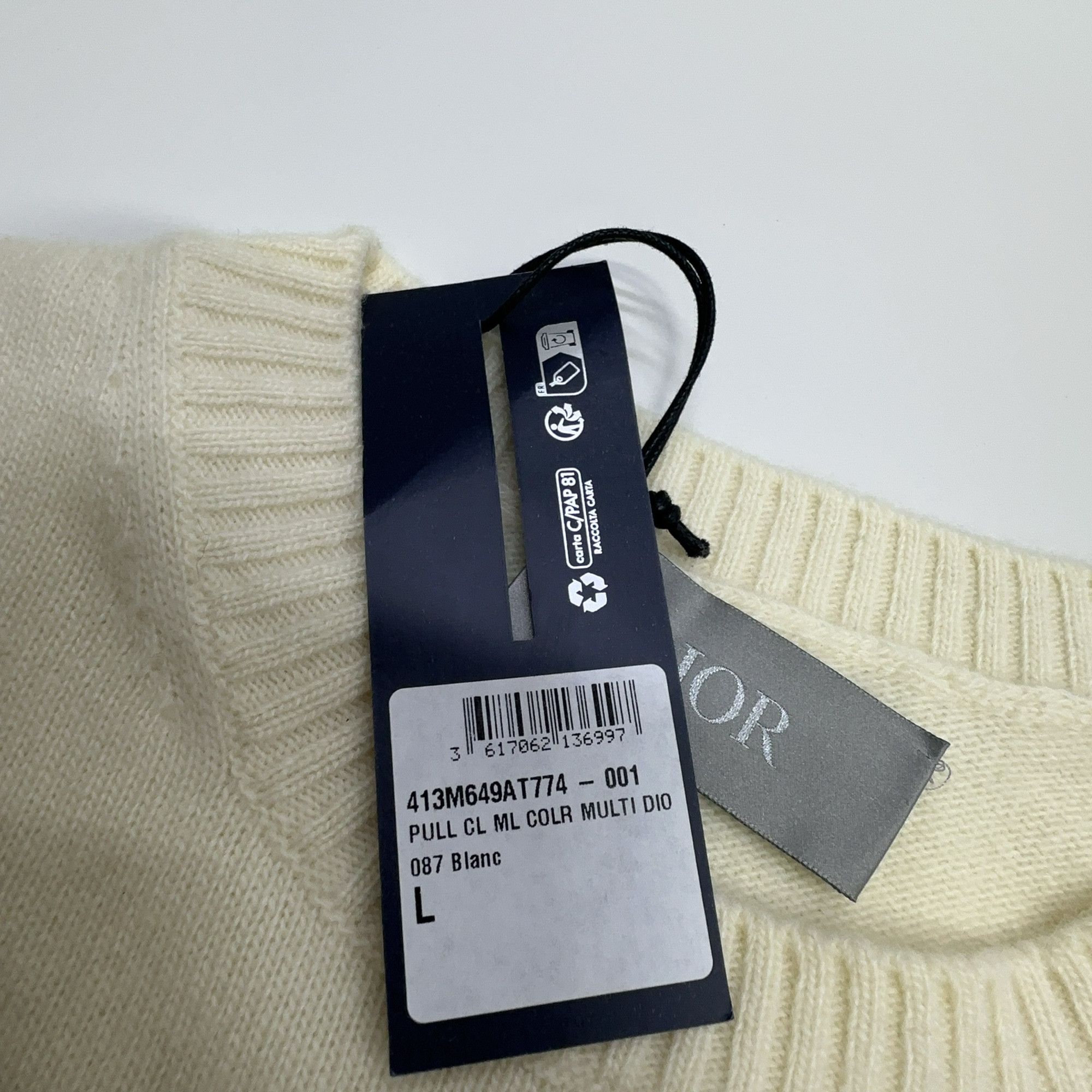 Dior Dior Multi-color Logo Embroidery Sweater Size L Size US L / EU 52-54 / 3 - 4 Thumbnail