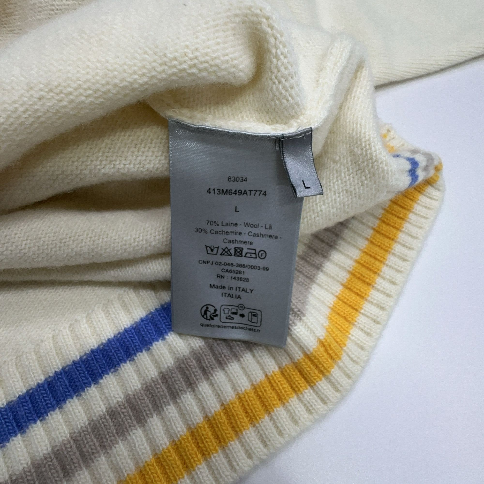 Dior Dior Multi-color Logo Embroidery Sweater Size L Size US L / EU 52-54 / 3 - 2 Thumbnail