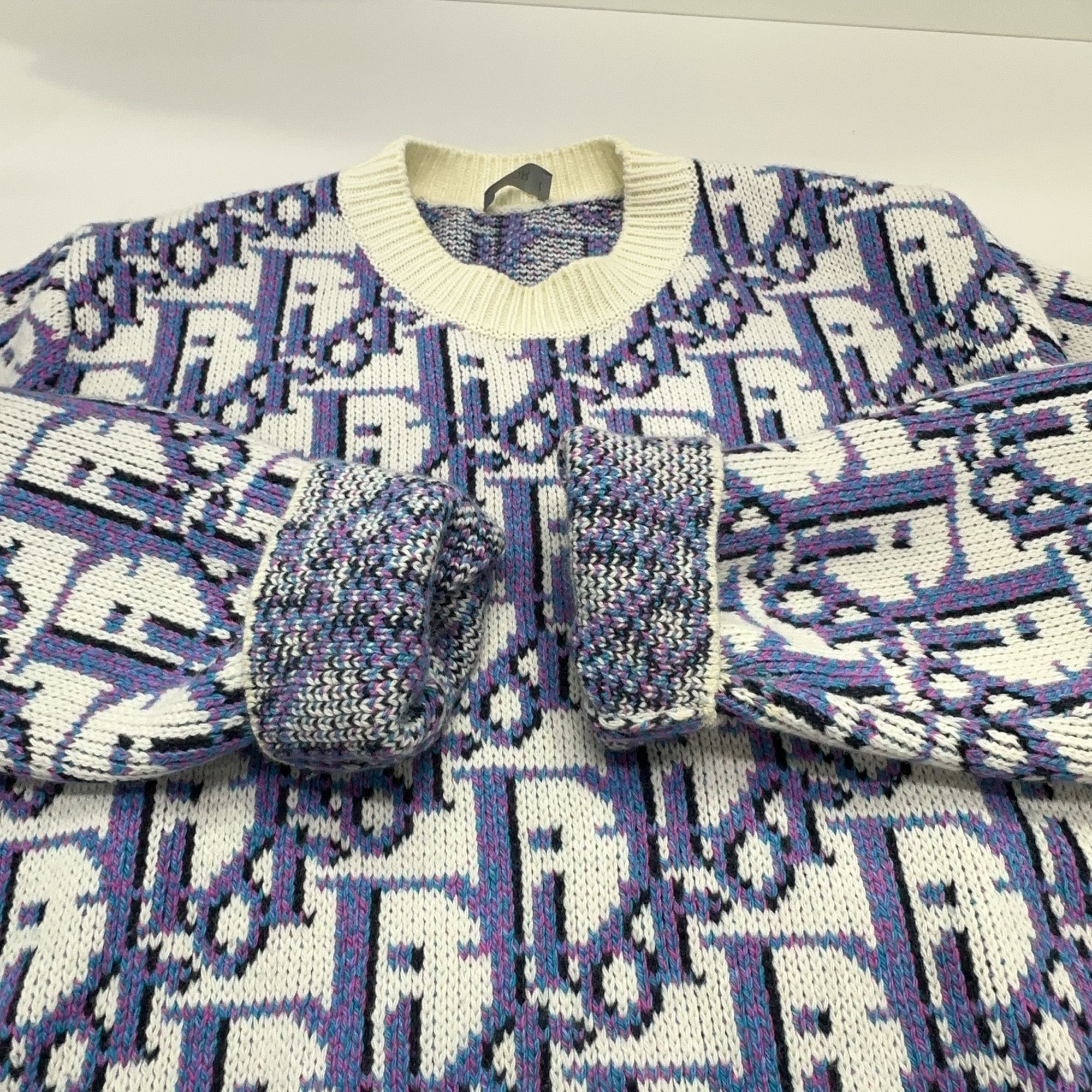 Dior Dior x Stussy Oblique Monogram Knit Sweater Size L Size US L / EU 52-54 / 3 - 9 Thumbnail