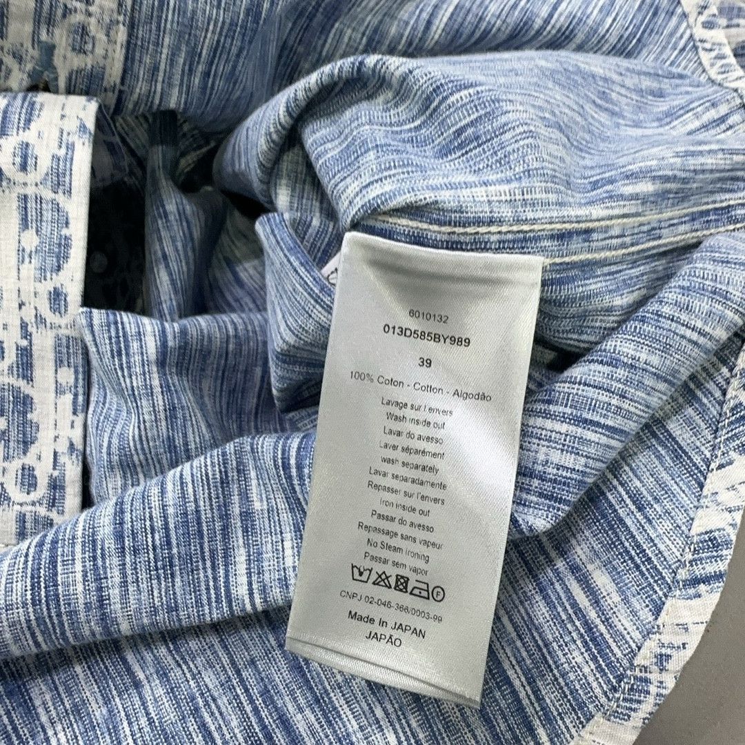 Dior Dior Oblique Kasuri Cotton Denim Shirt Size 39 Size US M / EU 48-50 / 2 - 4 Thumbnail