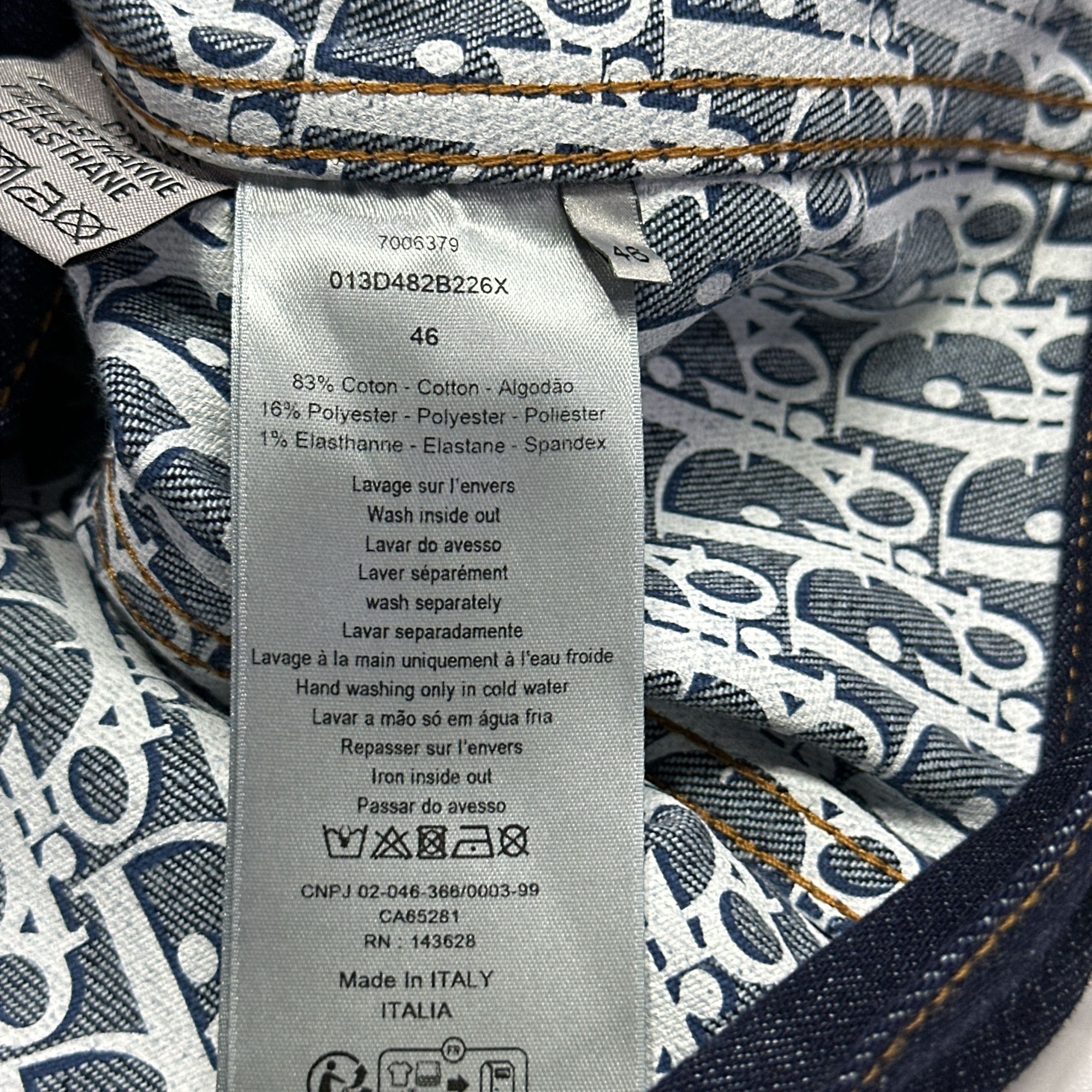 Dior Dior Oblique Lining Raw Denim Jacket 46 Size US S / EU 44-46 / 1 - 5 Thumbnail