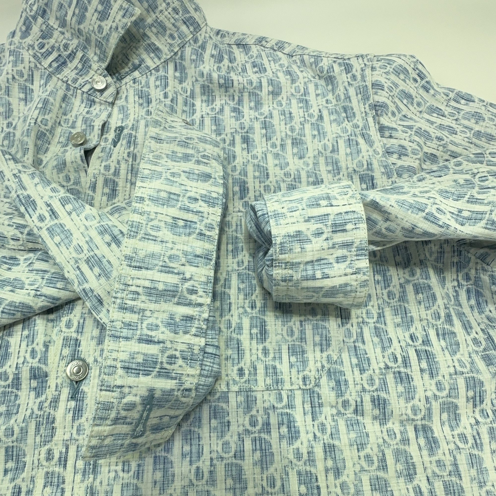 Dior Dior Oblique Kasuri Denim Shirt Size 41 Size US L / EU 52-54 / 3 - 9 Thumbnail