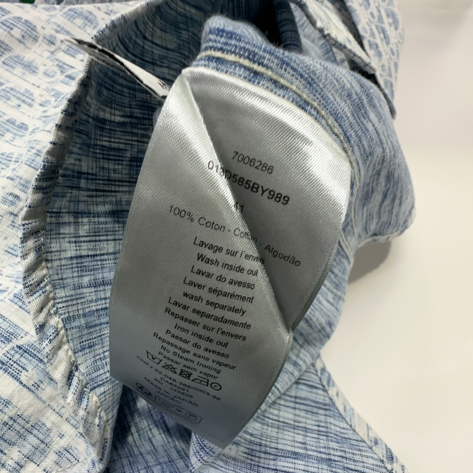 Dior Dior Oblique Kasuri Denim Shirt Size 41 Size US L / EU 52-54 / 3 - 3 Thumbnail