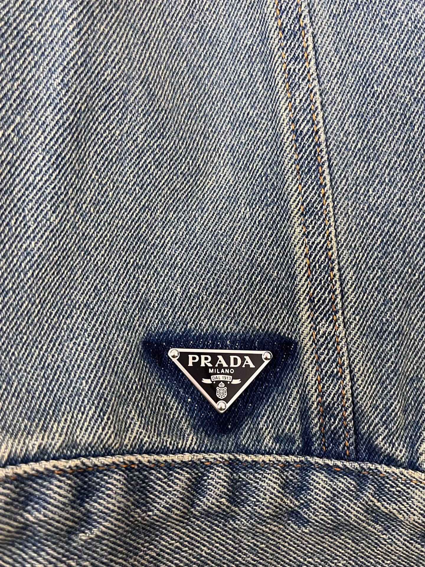 Prada Prada Logo Light Blue Denim Jacket Size L Size US L / EU 52-54 / 3 - 4 Thumbnail