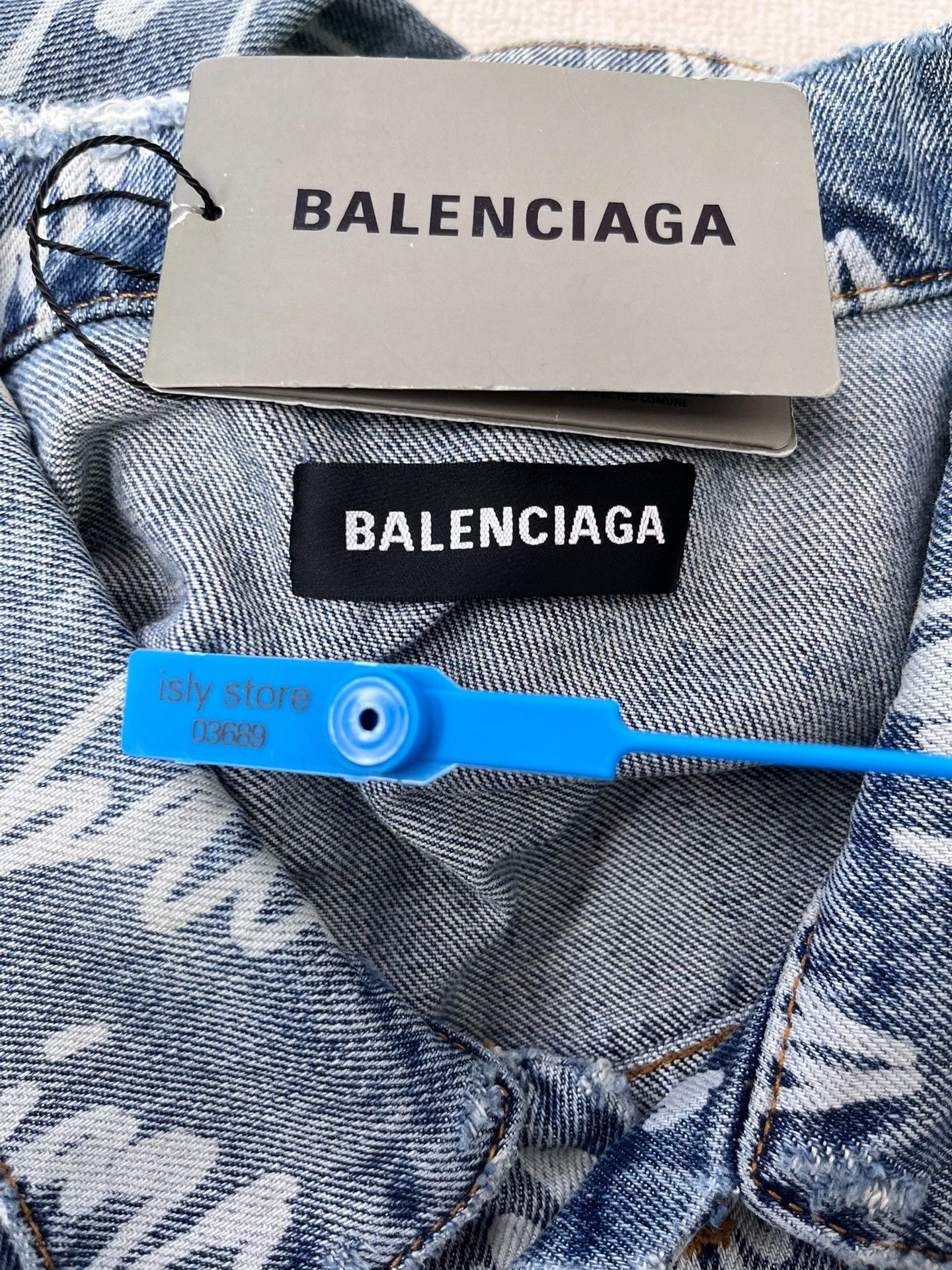 Balenciaga Balenciaga Allover Logo Denim Jacket 2 Size M / US 6-8 / IT 42-44 - 6 Thumbnail