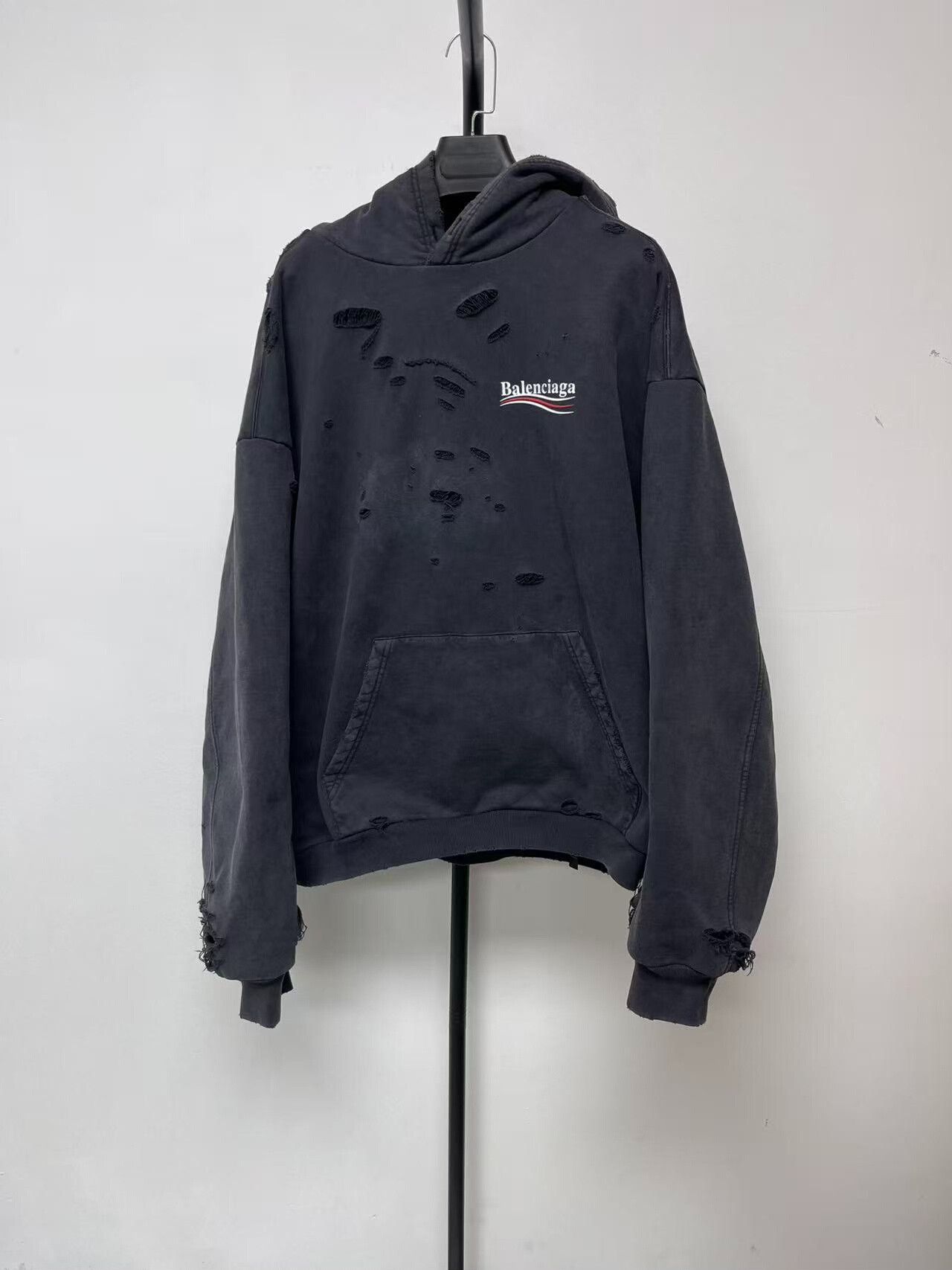 Balenciaga Balenciaga Distressed Political Logo Hoodie M Size US M / EU 48-50 / 2 - 2 Thumbnail