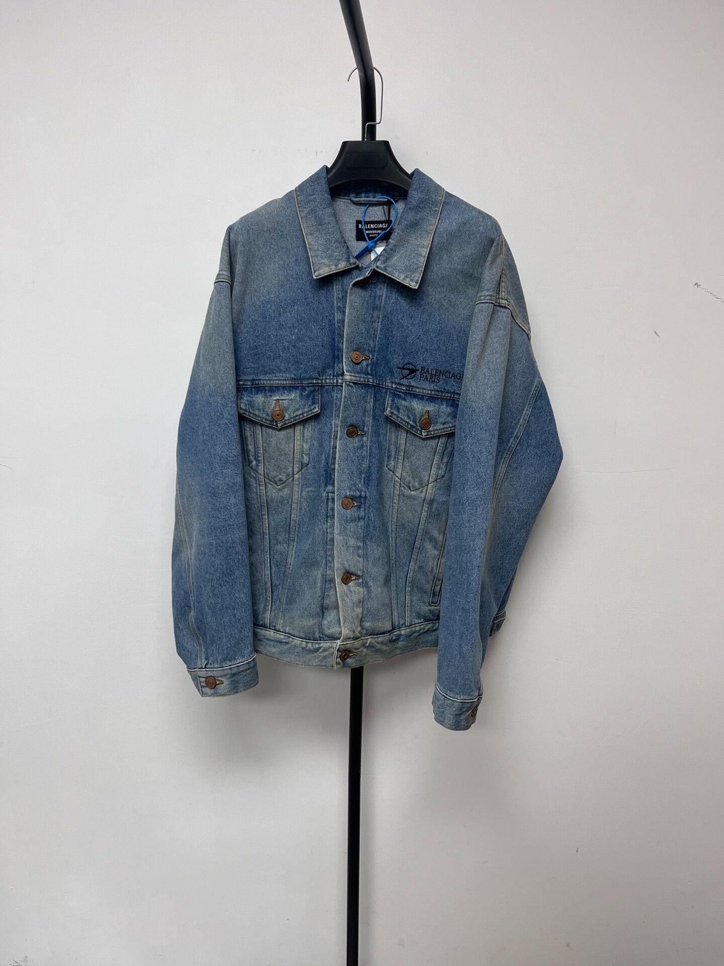 Balenciaga Balenciaga Logo Embroidered Denim Jacket XS Size US XS / EU 42 / 0 - 3 Thumbnail