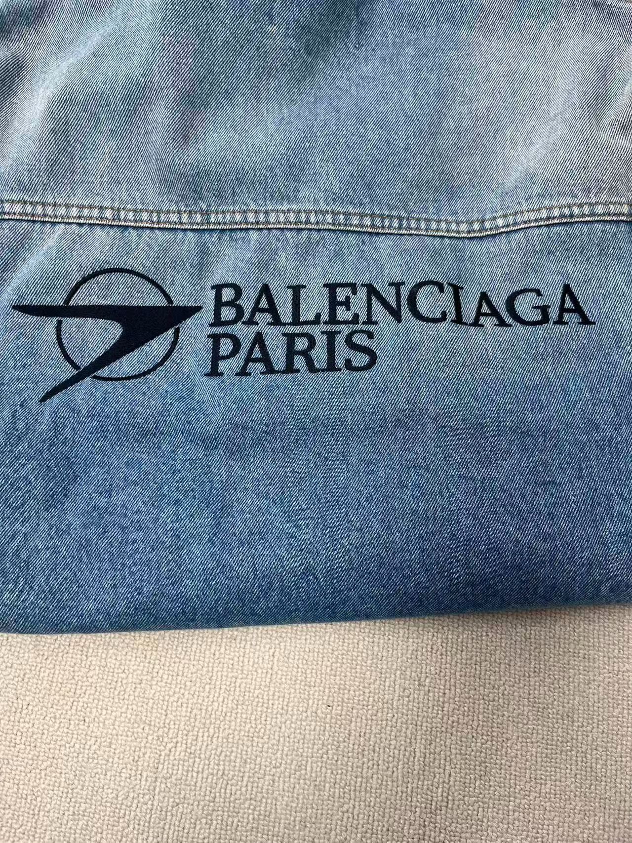 Balenciaga Balenciaga Logo Embroidered Denim Jacket XS Size US XS / EU 42 / 0 - 4 Thumbnail