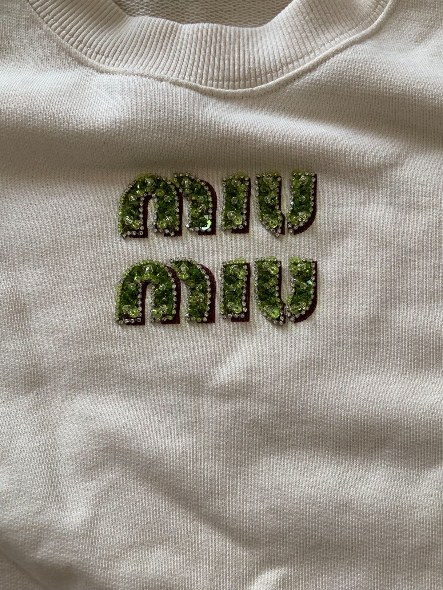 Miu Miu Miu Miu Beaded Logo Sweatshirt Size S Size S / US 4 / IT 40 - 4 Thumbnail