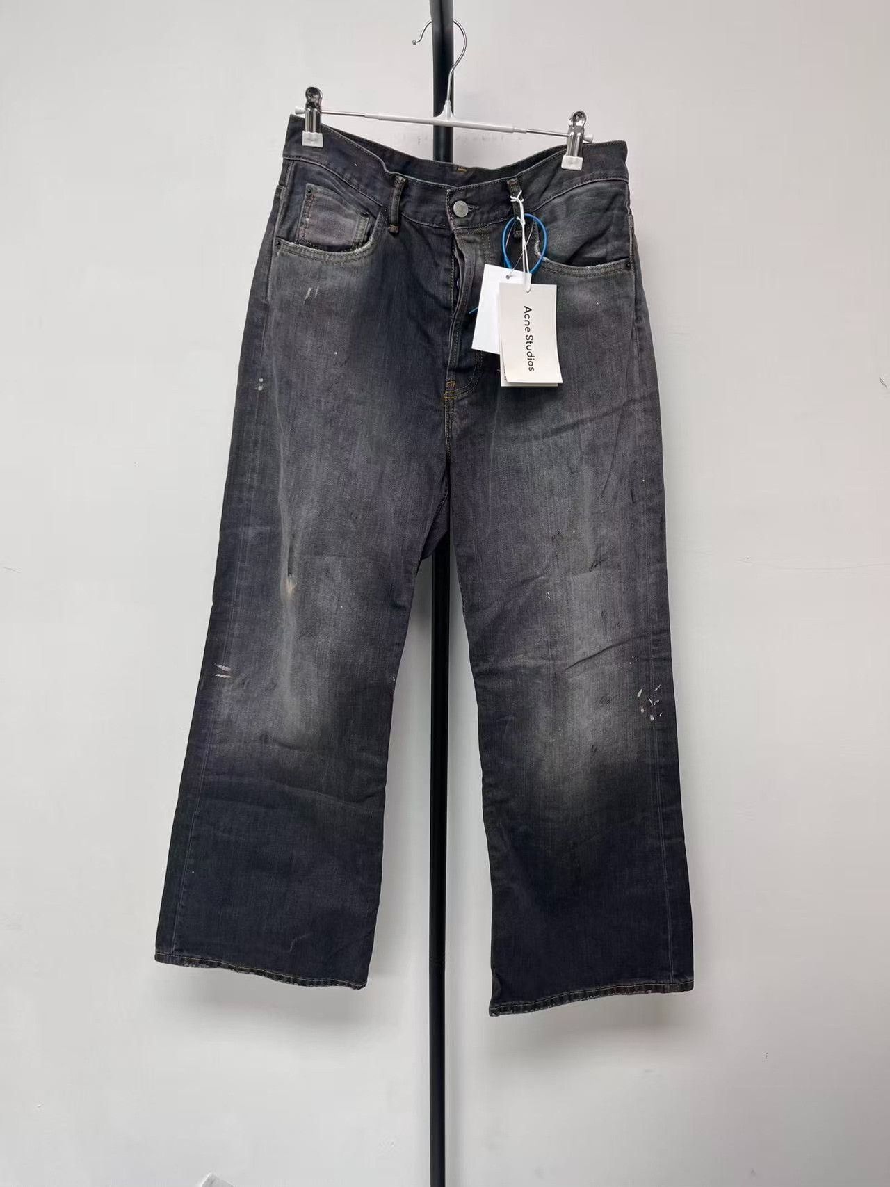 Acne Studios Acne Studios Faded Black Wide Leg Jeans 29 Size US 29 - 2 Thumbnail