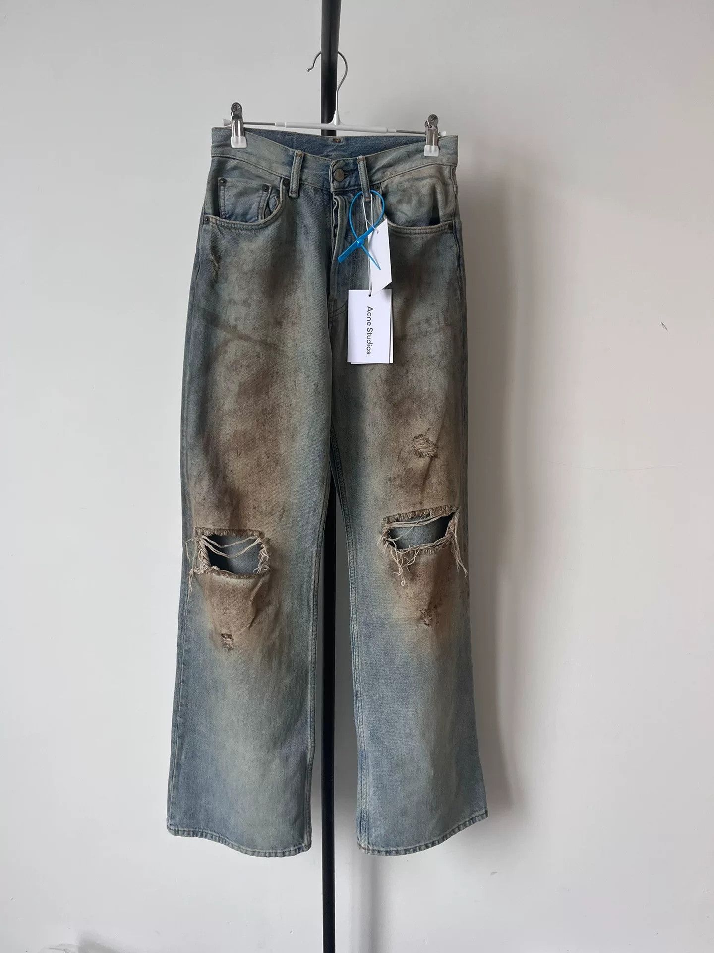 Acne Studios Acne Studios FW23 Dirty Wash Distressed Jeans 23 Size 23" - 2 Thumbnail