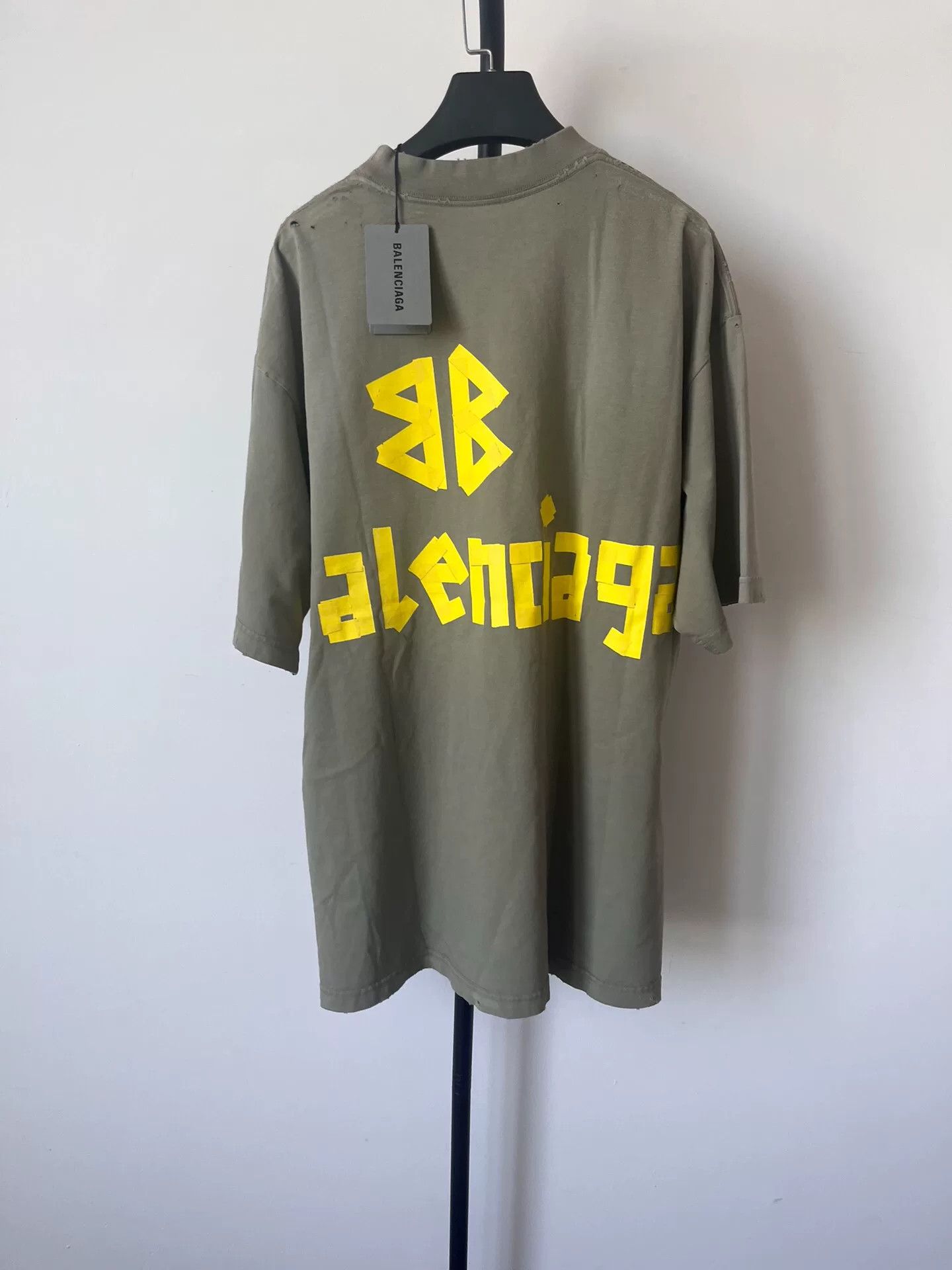 Balenciaga Balenciaga Taped Logo Mock Neck T-Shirt Size M Size US M / EU 48-50 / 2 - 3 Thumbnail