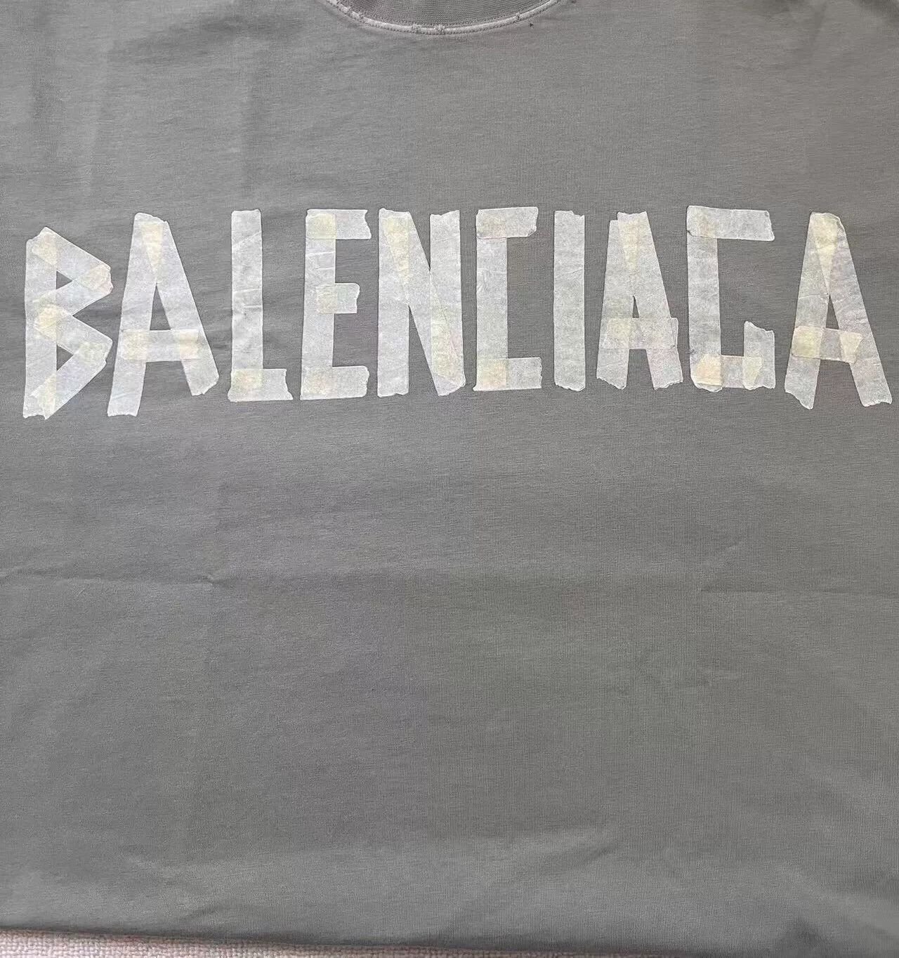 Balenciaga Balenciaga Taped Logo Mock Neck T-Shirt Size M Size US M / EU 48-50 / 2 - 5 Thumbnail