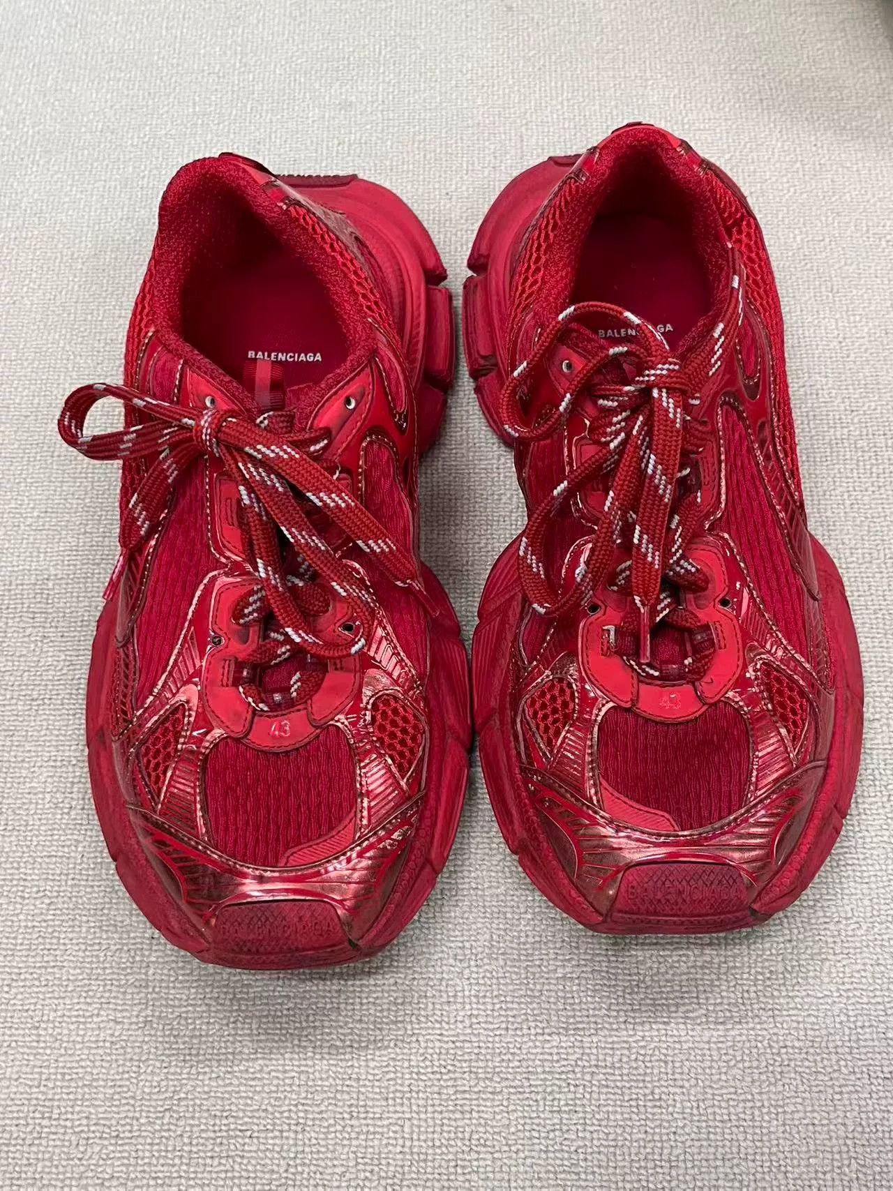 Balenciaga Balenciaga 3XL Red Low-Top Sneakers 43 Size US 10 / EU 43 - 2 Thumbnail