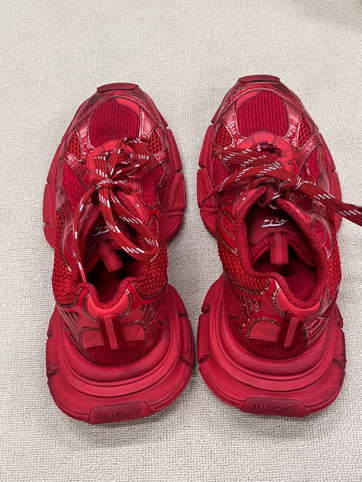 Balenciaga Balenciaga 3XL Red Low-Top Sneakers 43 Size US 10 / EU 43 - 3 Thumbnail