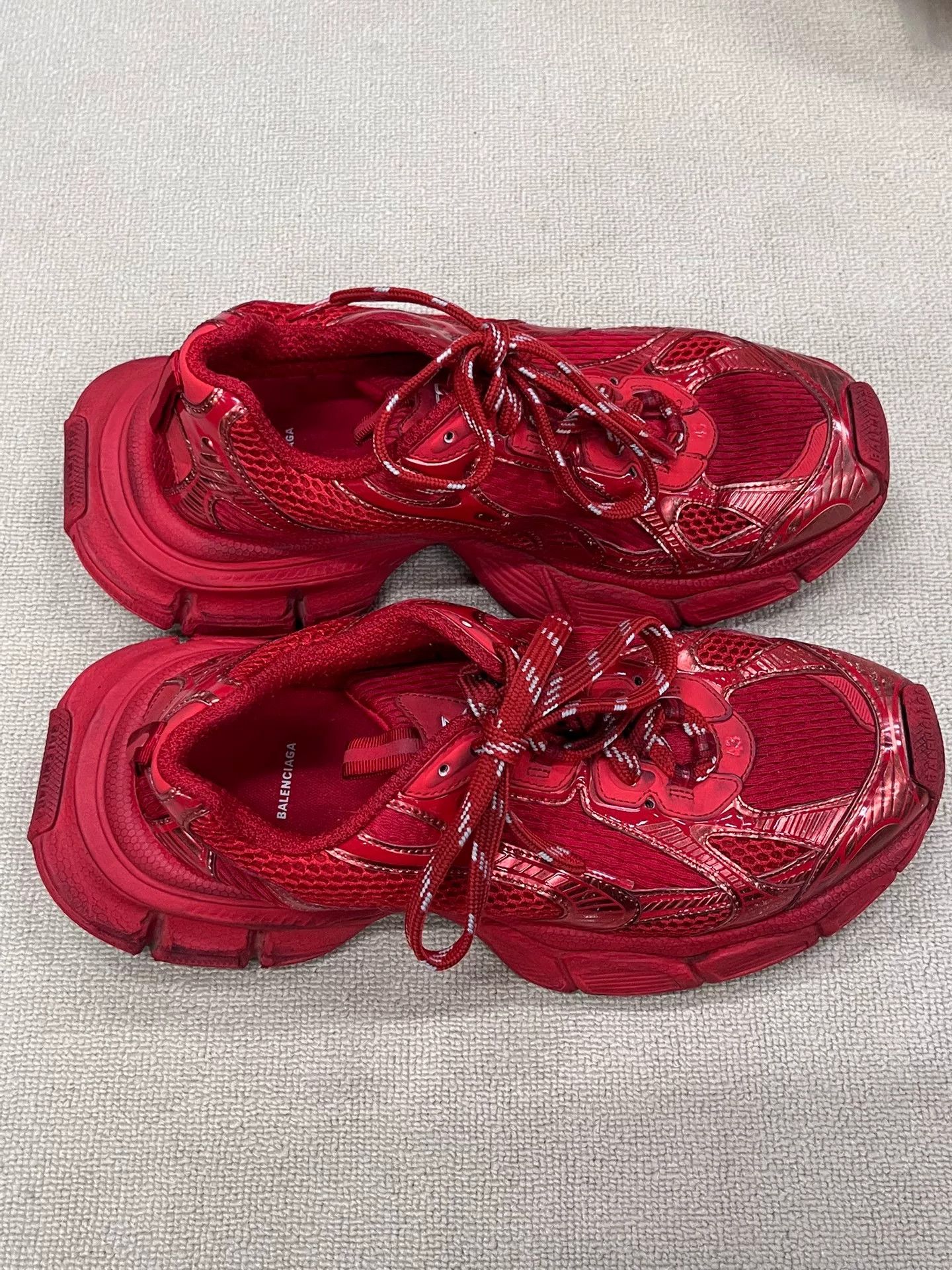 Balenciaga Balenciaga 3XL Red Low-Top Sneakers 43 Size US 10 / EU 43 - 4 Thumbnail